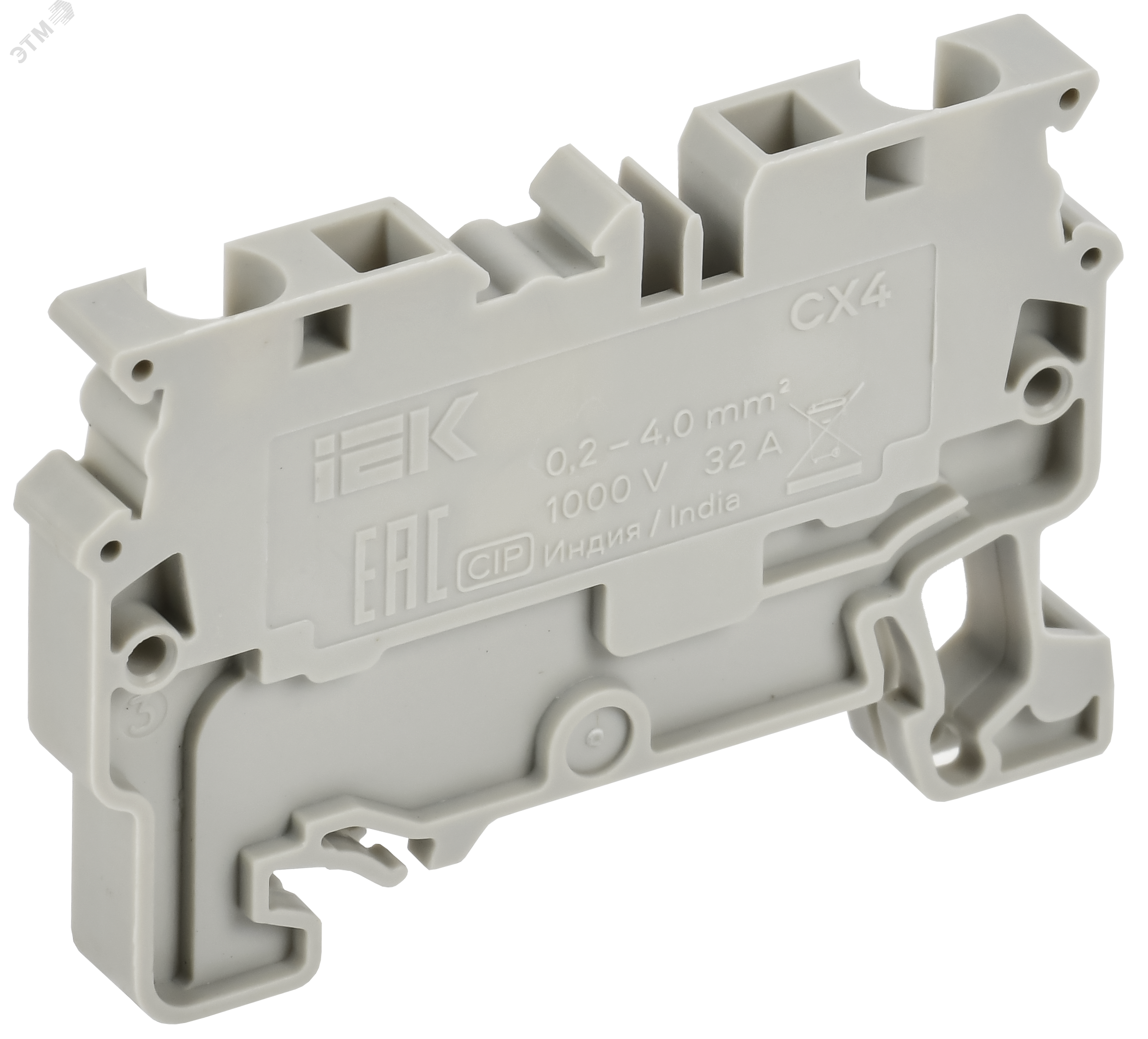 Фото товара ARMAFIX Клемма пружинная CX4 4мм2 проходная серая IEK AF-CT40-00-K03-004