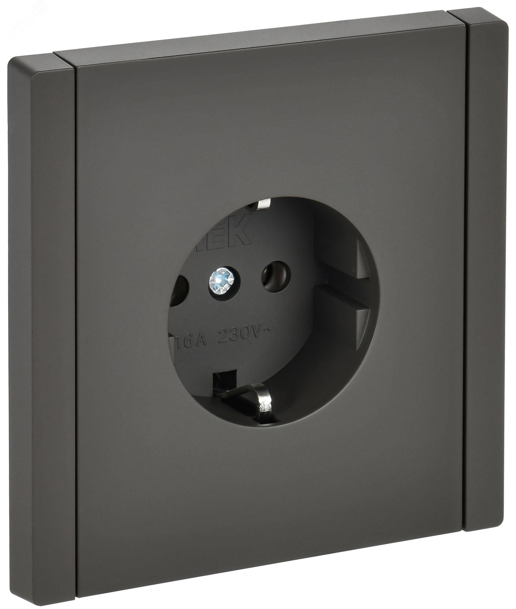 Розетка СП FORTE&PIANO FP314 16А с заземл. без защ. шторок безвинт. крепл. сер. IEK FP-R11-16-1-K03
