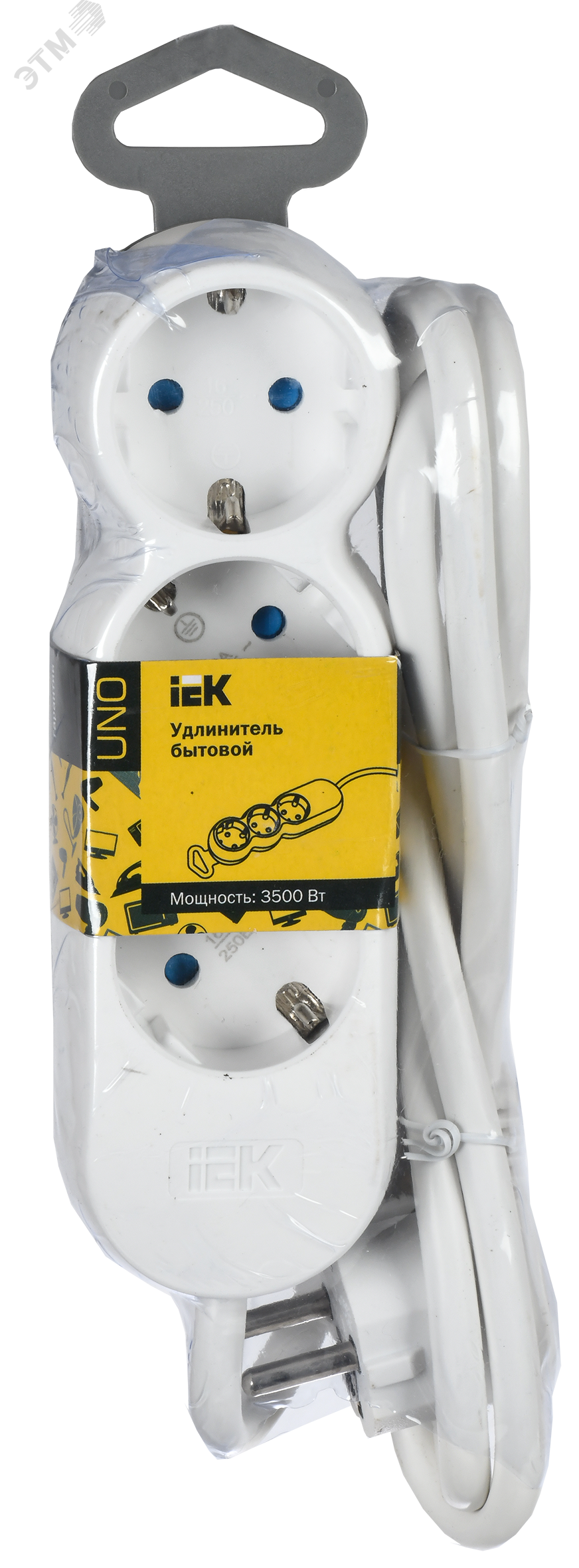 Удлинитель 3х5м с заземл. 16А IP20 Uno У03 2P+PE 250В 3х1.5 WYP53-16-03-05-Z