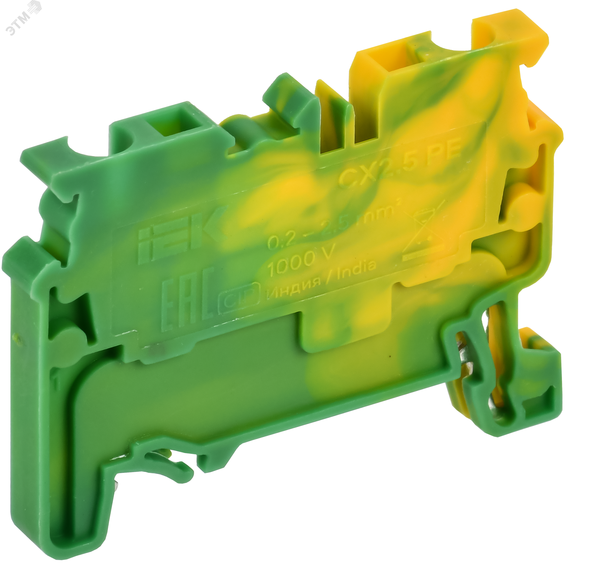 Фото товара ARMAFIX Клемма пружинная CX2.5 PE 2,5мм2 проходная заземляющая IEK AF-CT41-00-K52-002