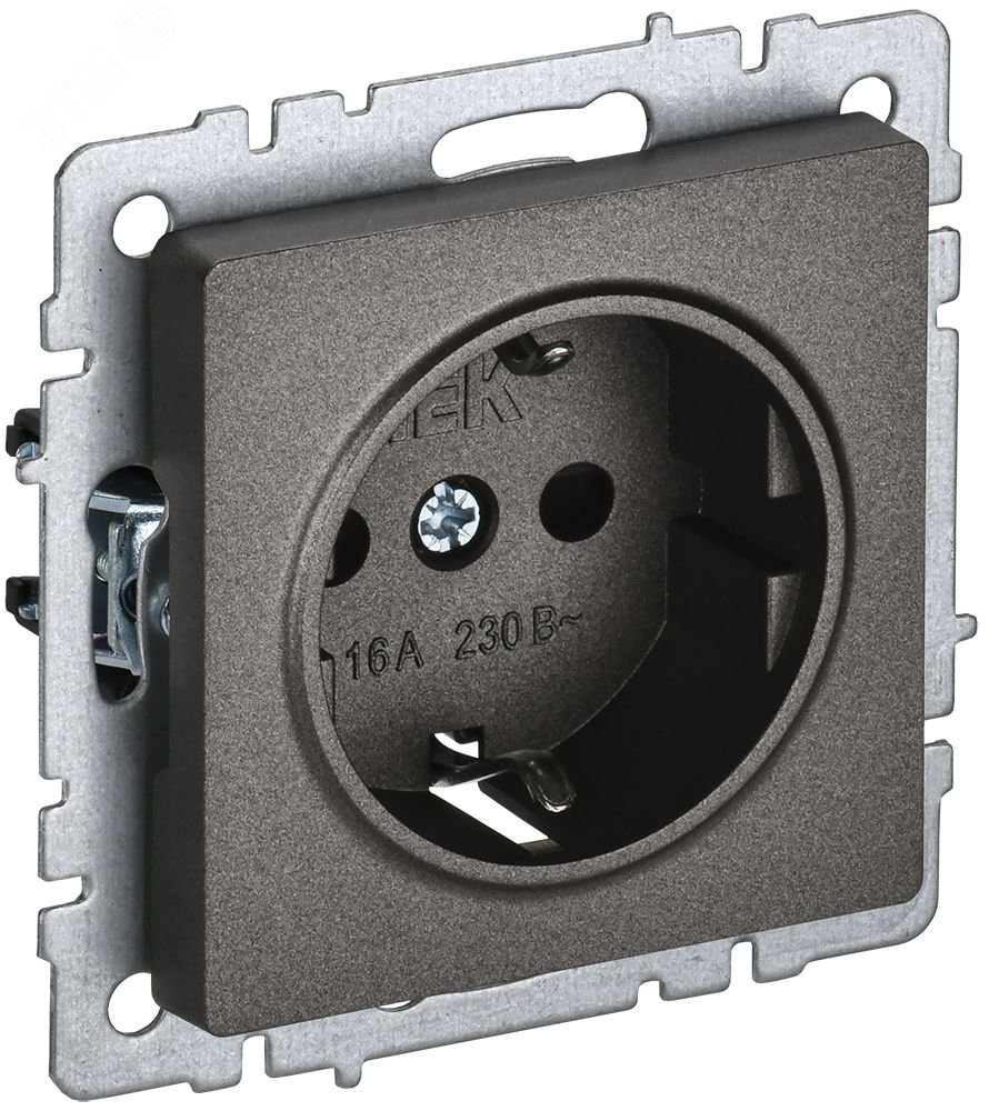 Розетка 1-м СП BRITE РС14-1-0-БрТБ 16А с заземл. защ. шторки бронза BR-R14-16-K45