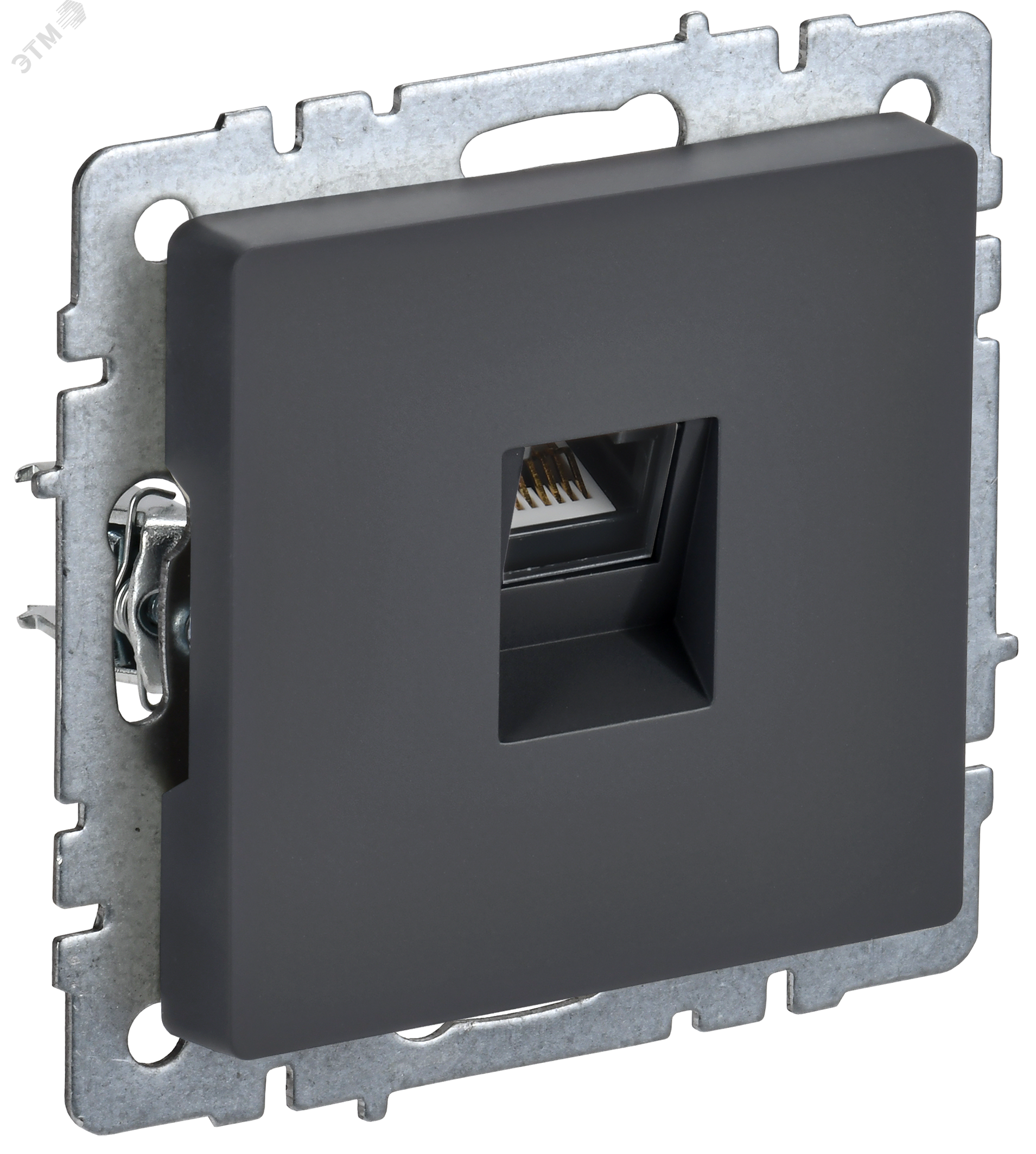 IEK BRITE BASE Графит Розетка комп. RJ45 кат.6 РК11-БрГ