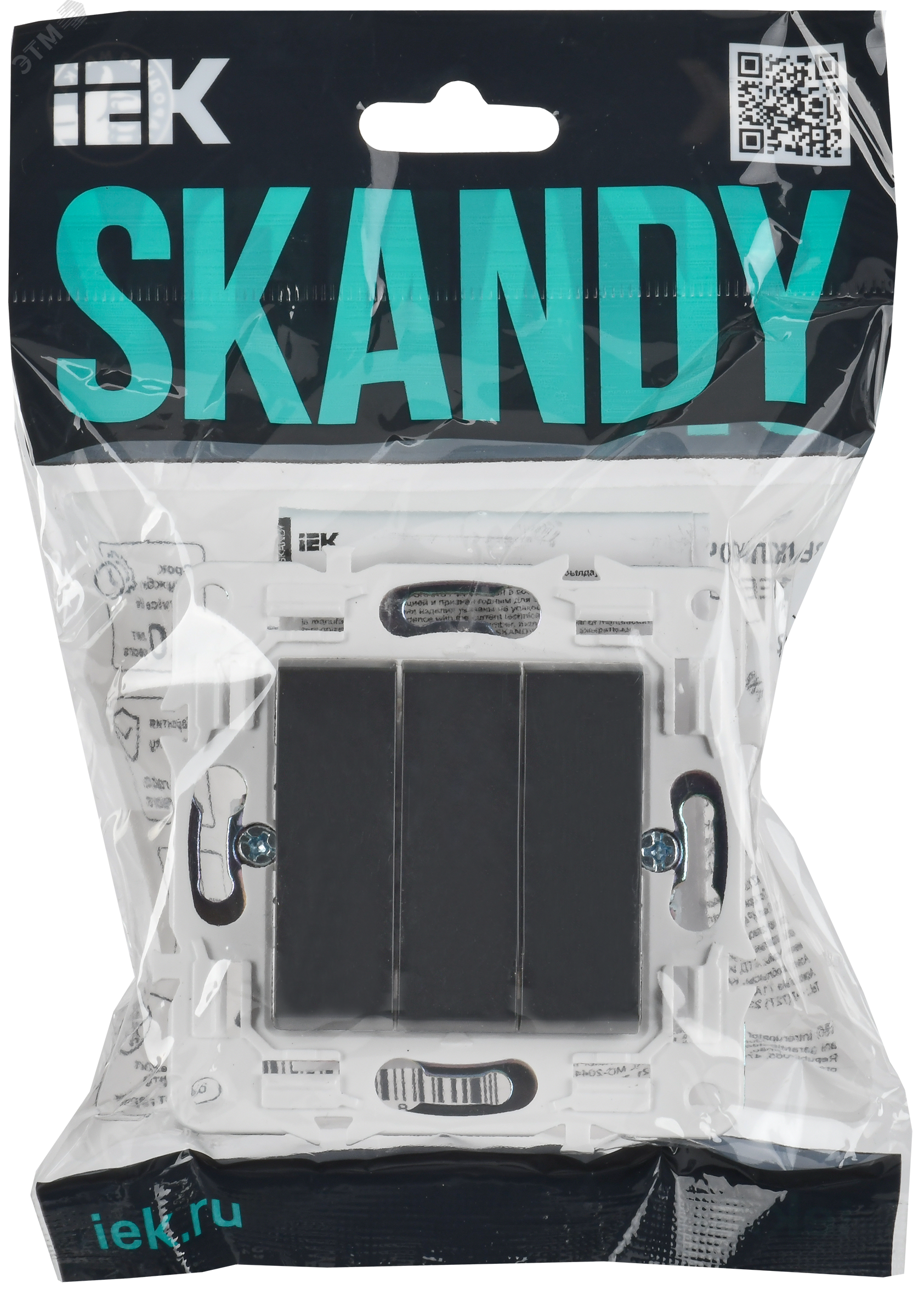 SKANDY Выключатель 3-клавишный 10А SK-V11T титан IEK SK-V30-0-10-K48