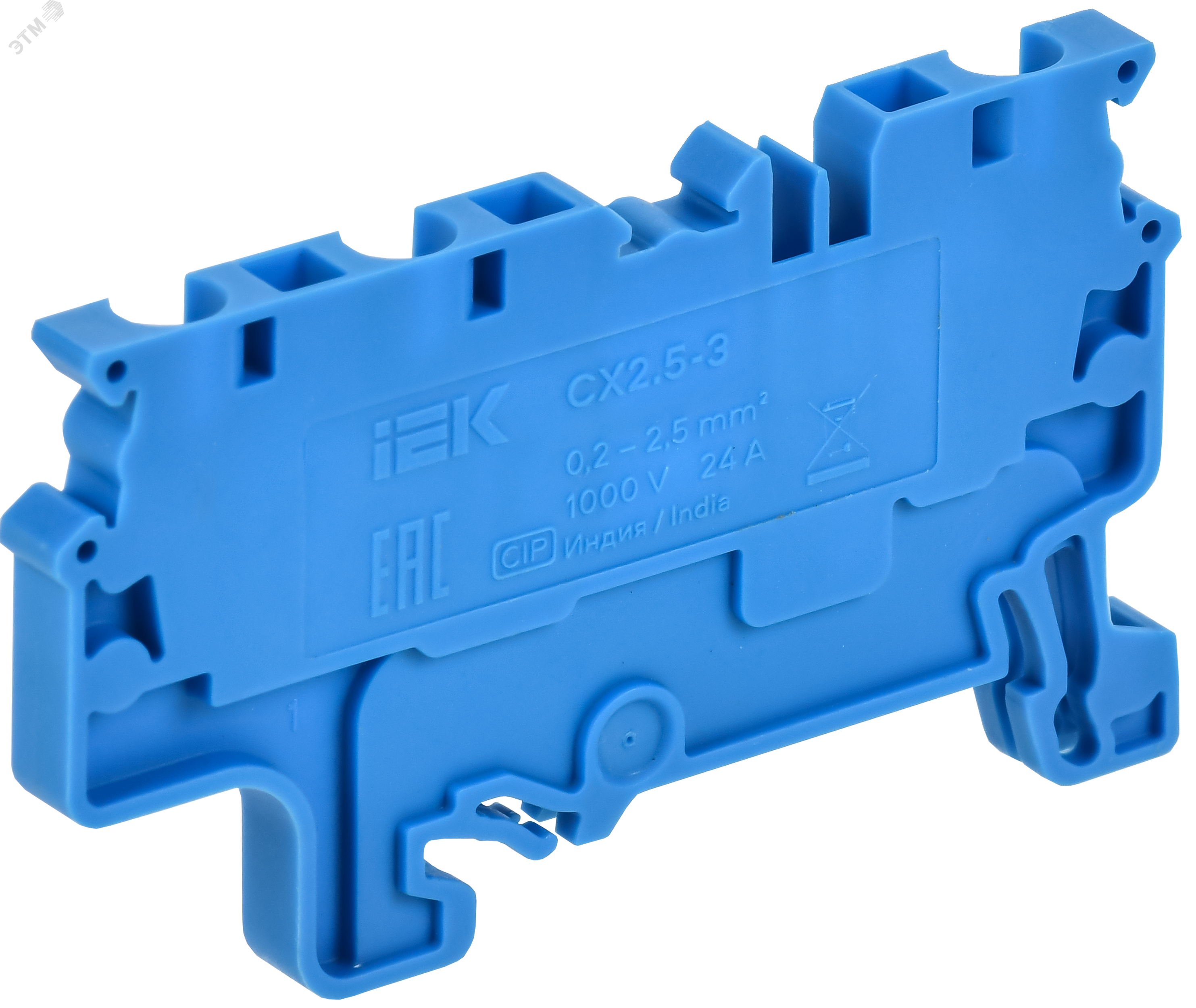 ARMAFIX Клемма пружинная CX2.5-3 BU 2,5мм2 трехконтактная синяя IEK AF-CT40-00-3-K07-002