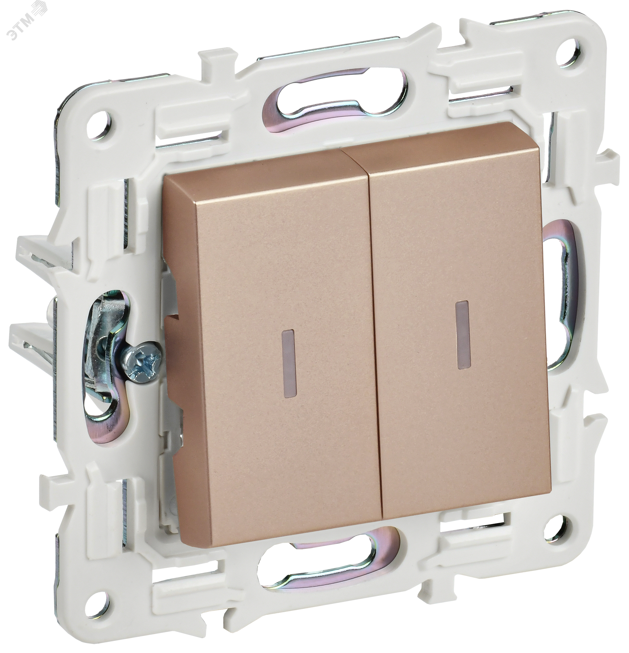 SKANDY Выключатель 2-клавишный с индикацией 10А SK-V09Sa песочный IEK SK-V20-1-10-K98