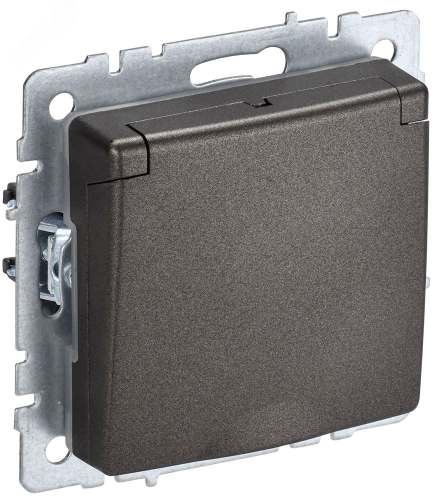 Розетка BRITE РСбш10-3-БрТБ 16А IP20 с заземл. защ. шторки с крышкой бронза BR-R16-16-K45