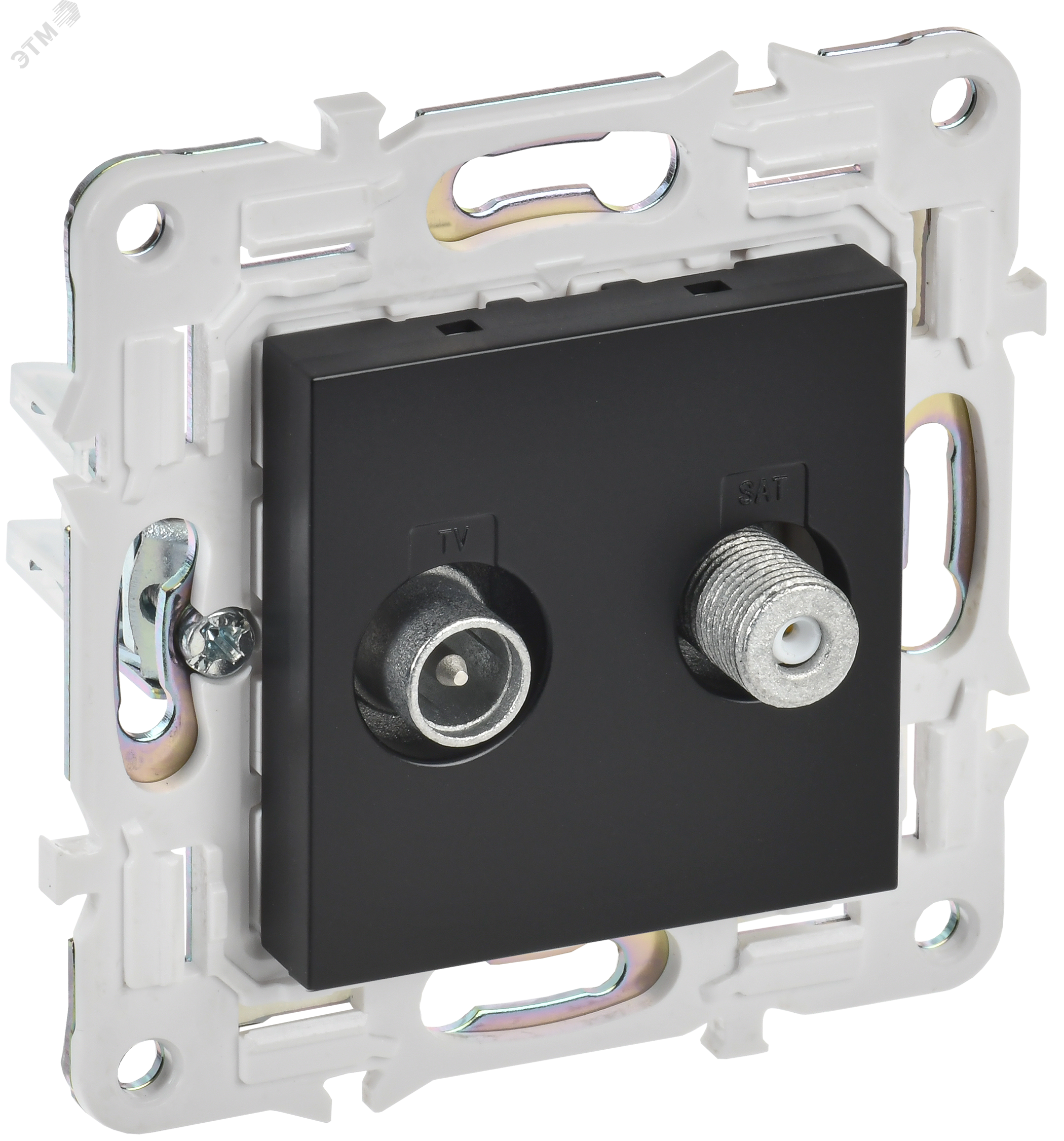 SKANDY Розетка двойная TV+SAT SK-A13Bl черный IEK SK-AF20-O-K02