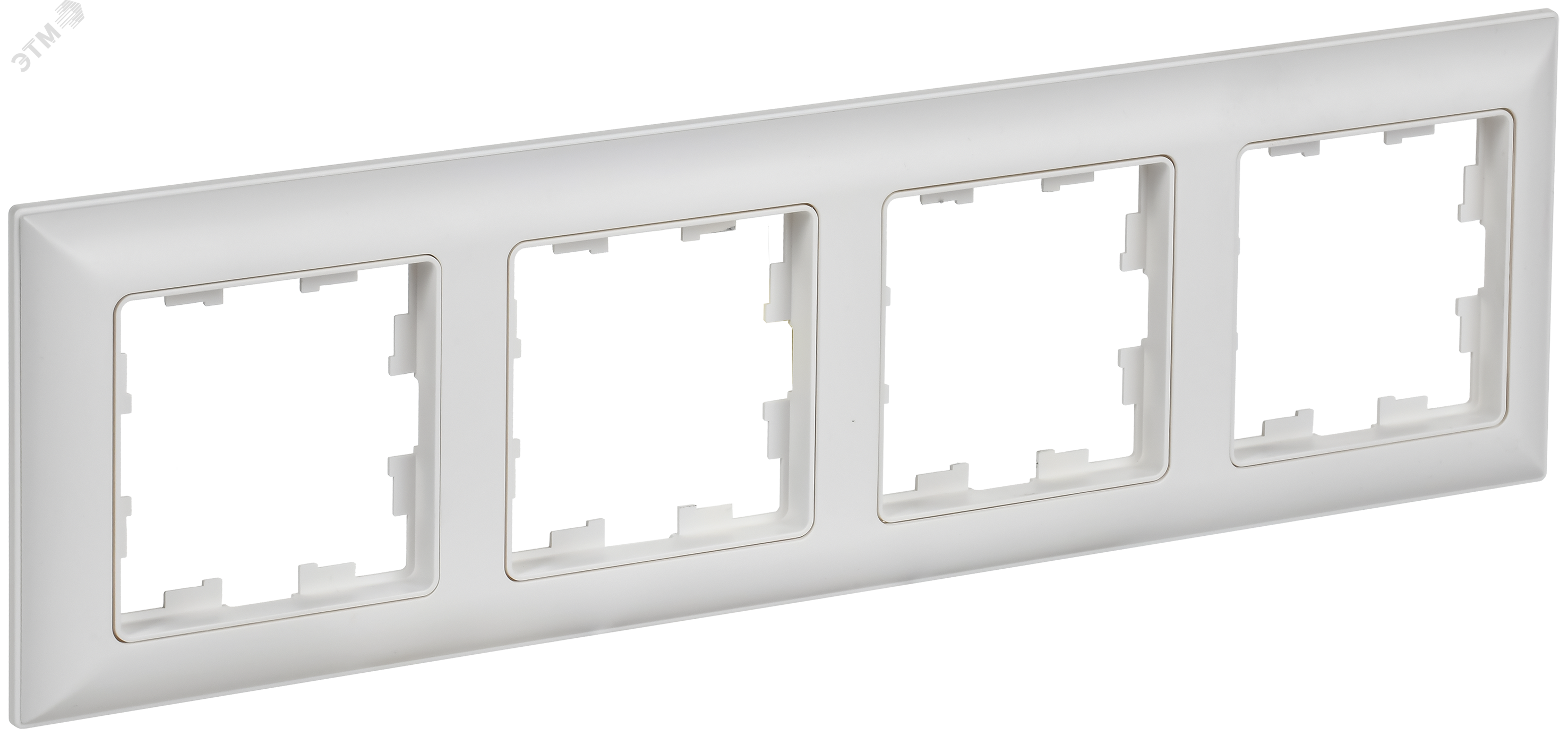 BRITE Рамка 4-местная РУ-4-БрАБ арктический белый/белый IEK BR-M42-12-K91