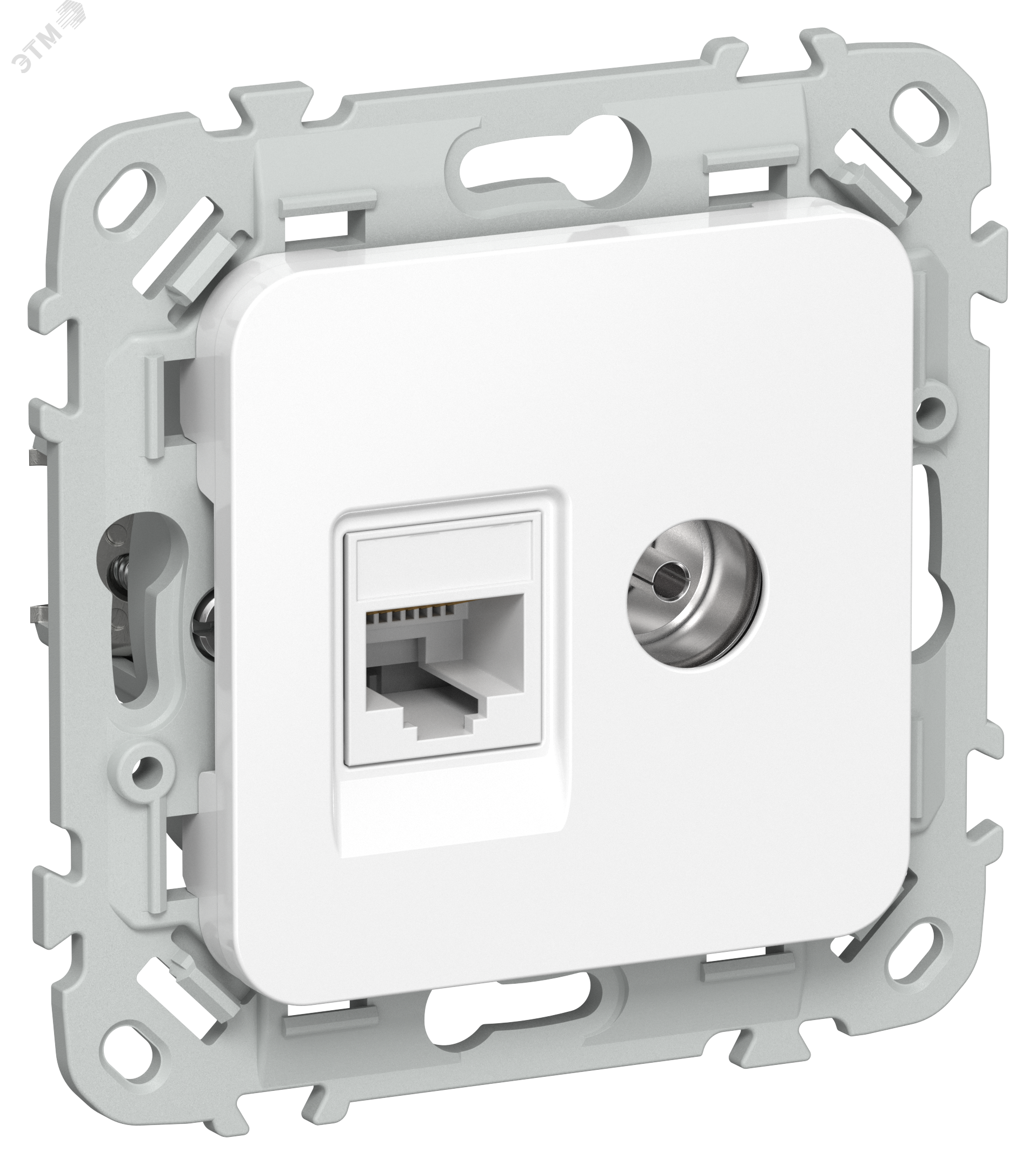FLITE Розетка 2-местная RJ45/TV категория 5Е UTP РКТВ5е-2-0-ФлБ белый IEK FI-AK22-1-K01