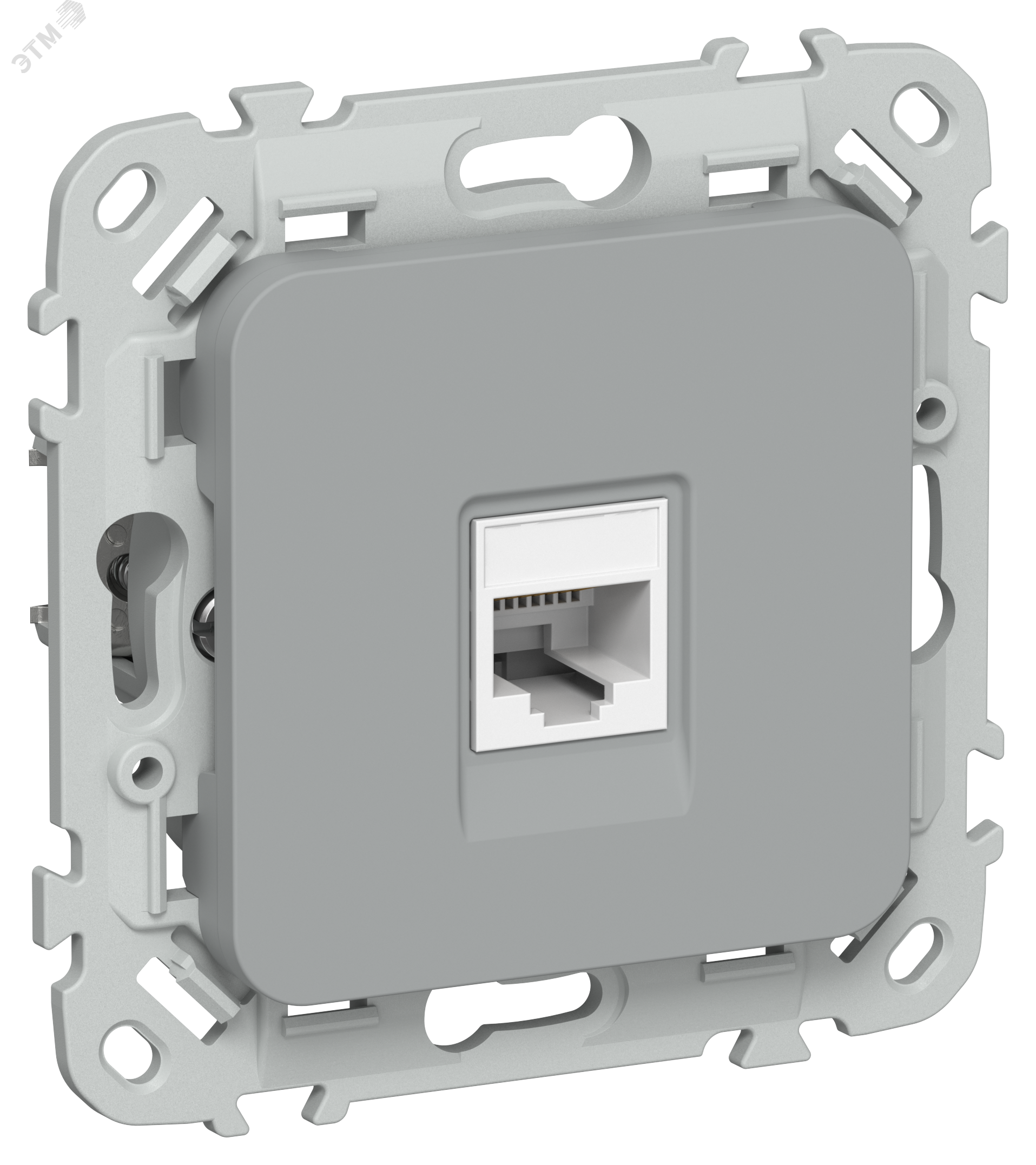 FLITE Розетка компьютерная RJ45 категория 5Е UTP РК5е-1-0-ФлС серый IEK FI-K12-1-K03