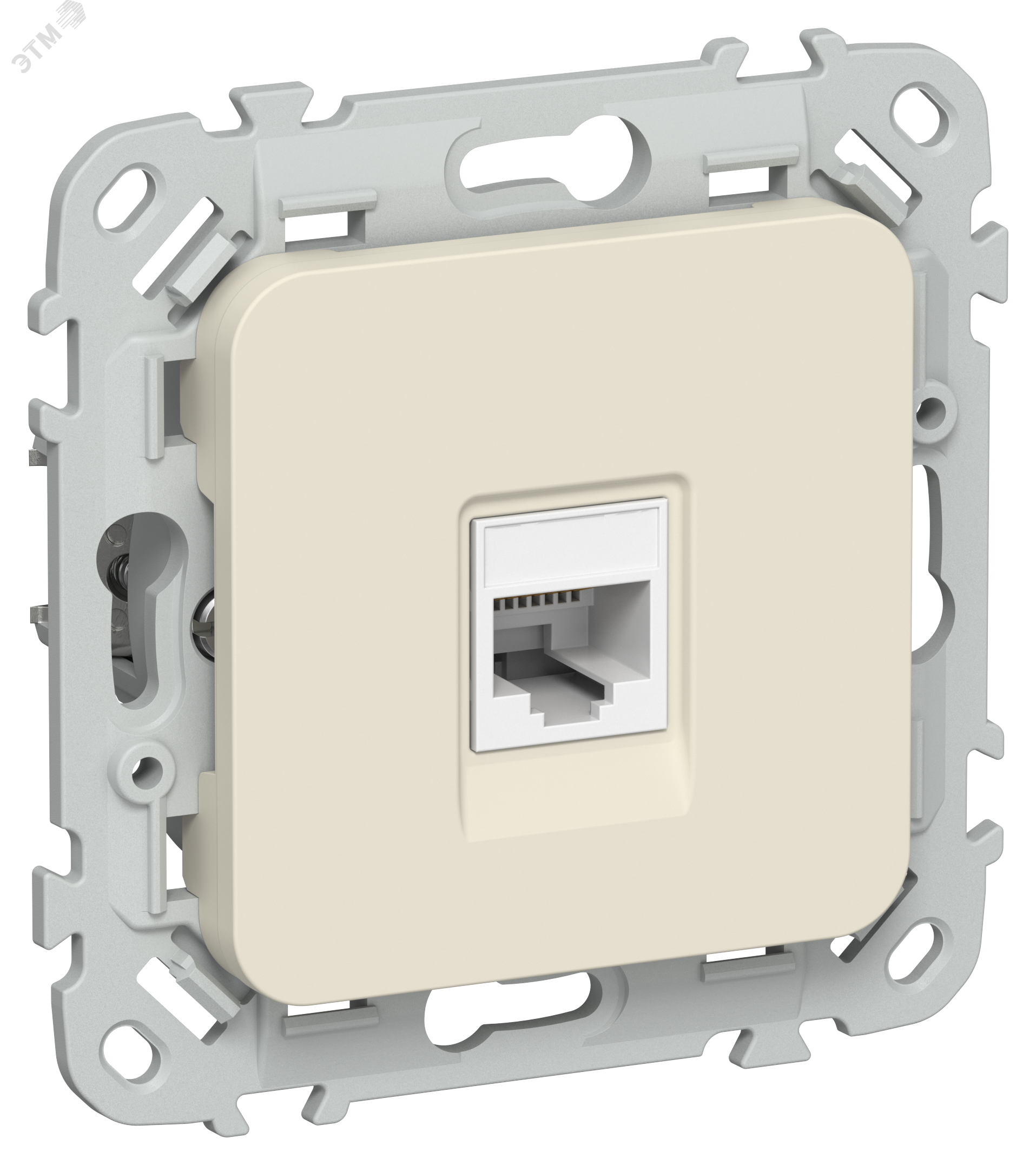 FLITE Розетка компьютерная RJ45 категория 5Е UTP РК5е-1-0-ФлСл сливочный IEK FI-K12-1-K86