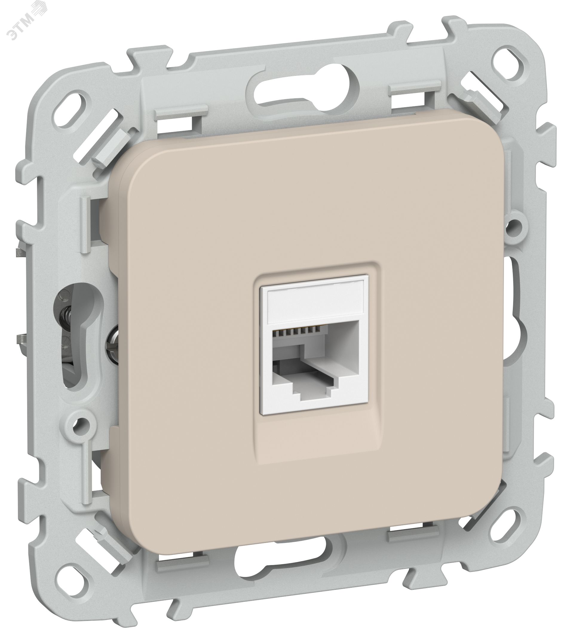 FLITE Розетка компьютерная RJ45 категория 5Е UTP РК5е-1-0-ФлЛ льняной IEK FI-K12-1-K88