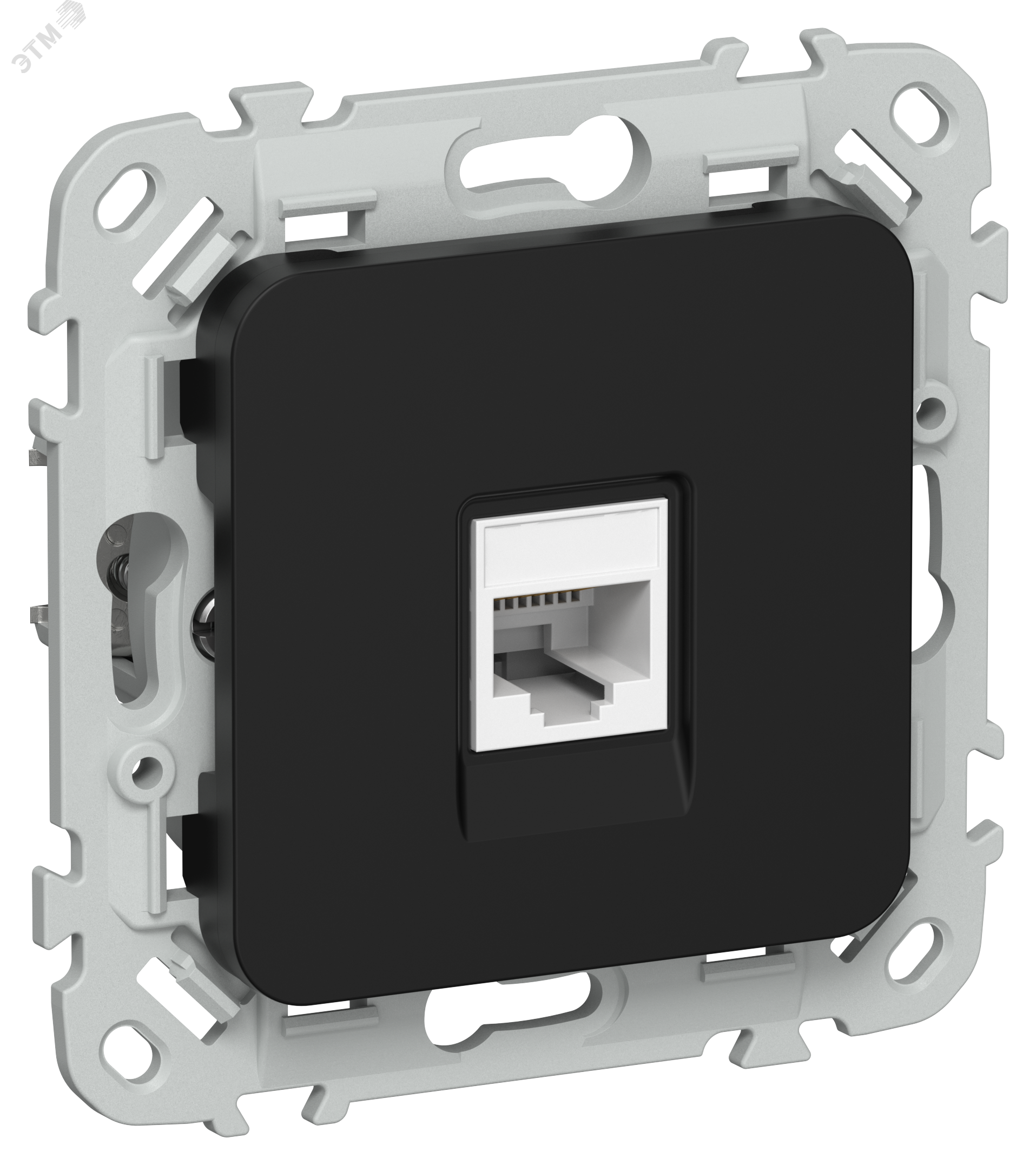 FLITE Розетка компьютерная RJ45 категория 5Е UTP РК5е-1-0-ФлЧ черный IEK FI-K12-1-K02