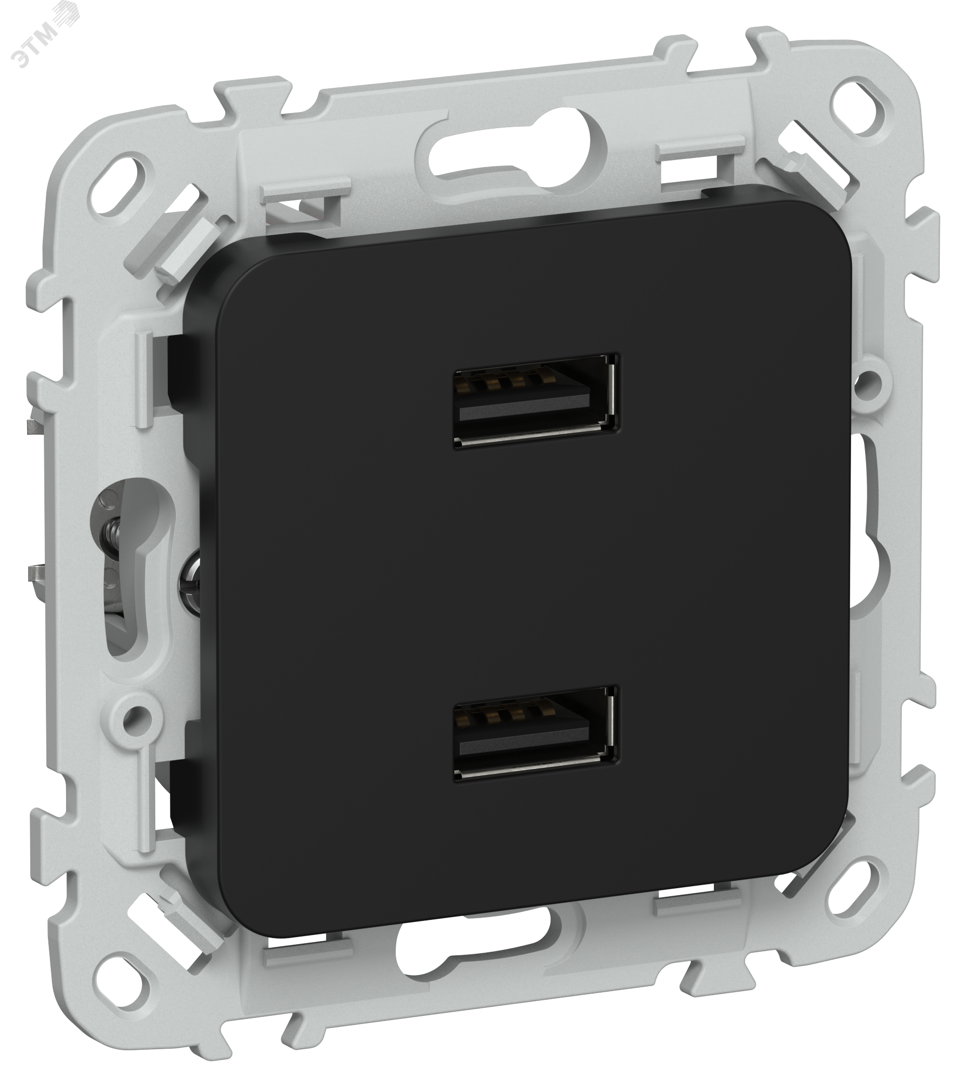 FLITE Розетка USB A+A 3,1А РЮ-2-ФлЧ черный IEK FI-U21-D31-K02
