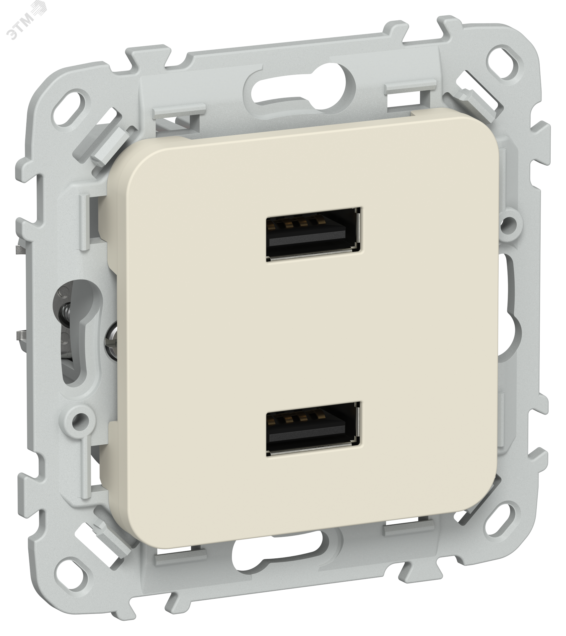 FLITE Розетка USB A+A 3,1А РЮ-2-ФлСл сливочный IEK FI-U21-D31-K86