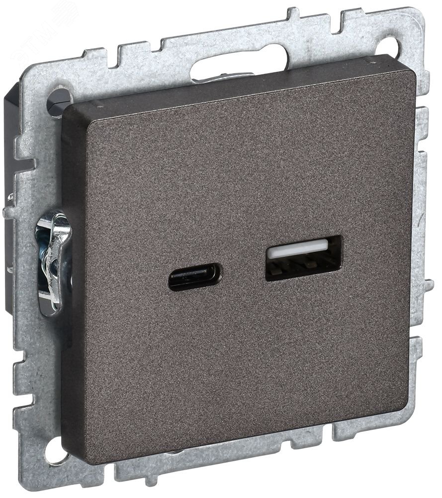 BRITE Розетка USB A+C 18Вт РЮ11-1-БрТБ темная бронза BR-U22-018-K45