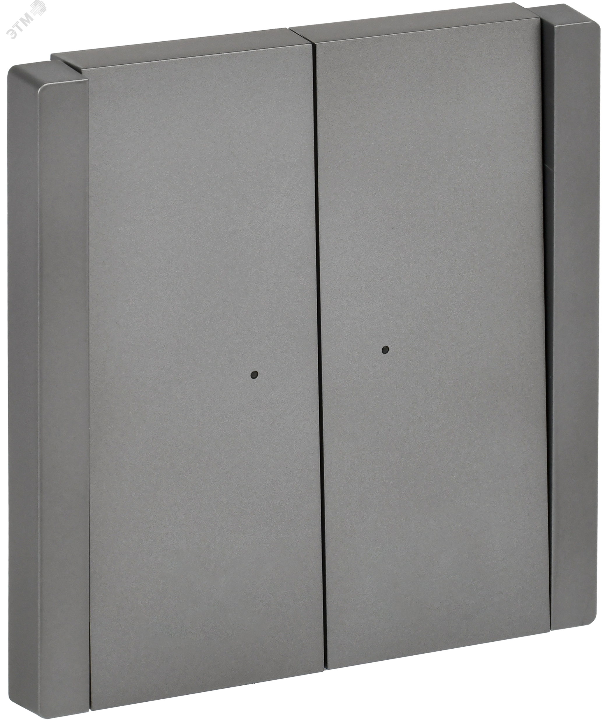 FORTE&PIANO Выключатель 2-клавишный проходной с индикацией 10А FP508 сталь IEK FP-V22-1-10-1-K46