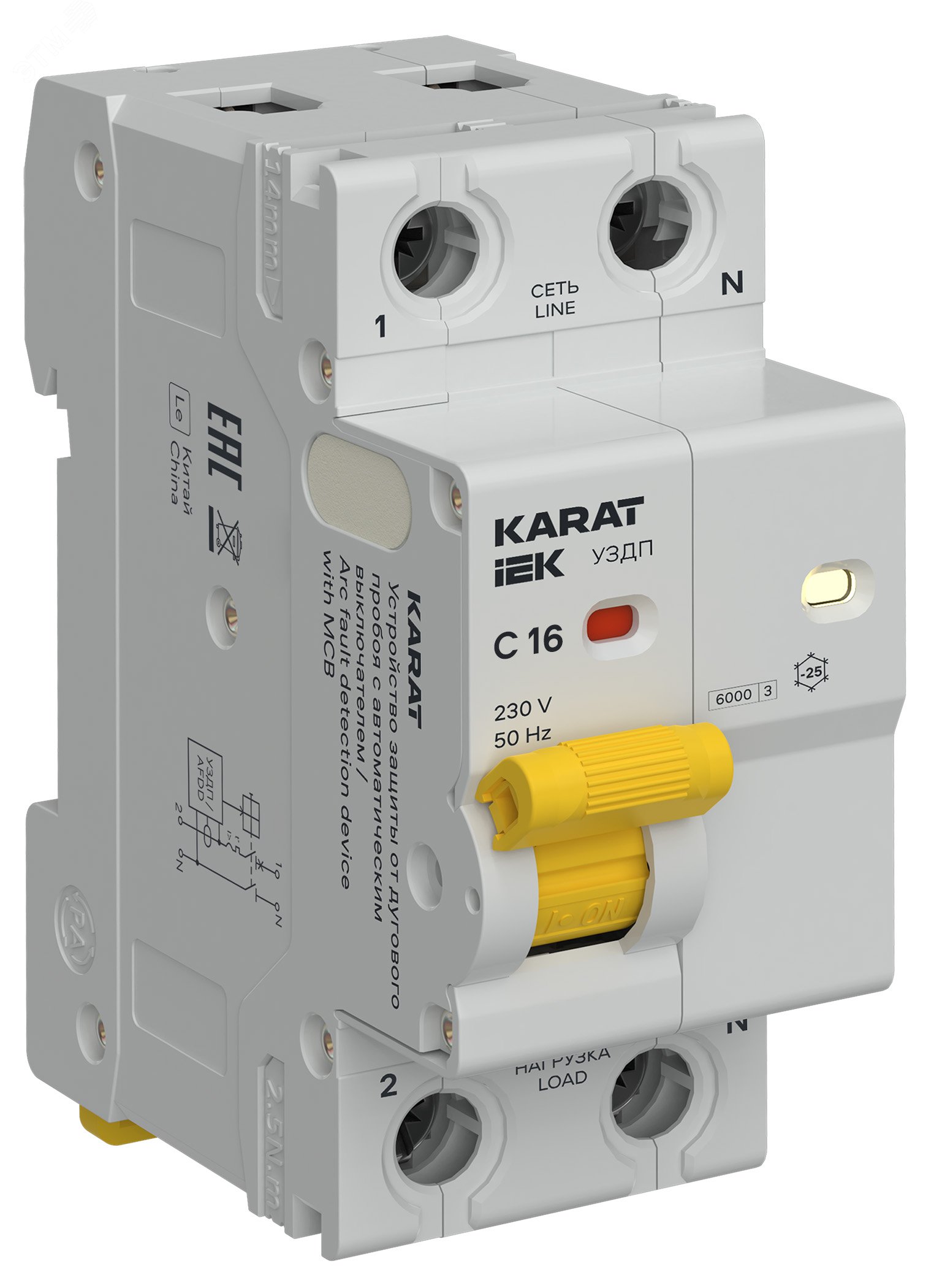 KARAT УЗДП c Автоматический выключатель 1P+N C 16A KA-DP11-1-016-C