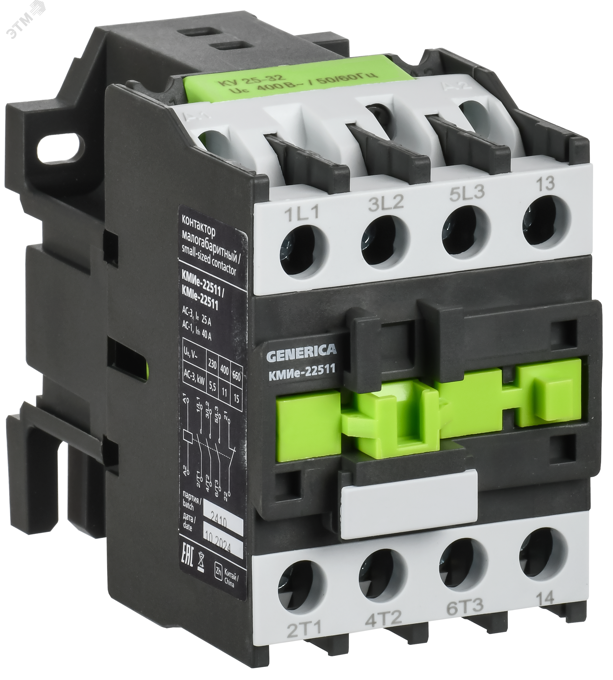 Контактор КМИе-22511 25А 230В/АС3 1НЗ KKME21-025-230-01