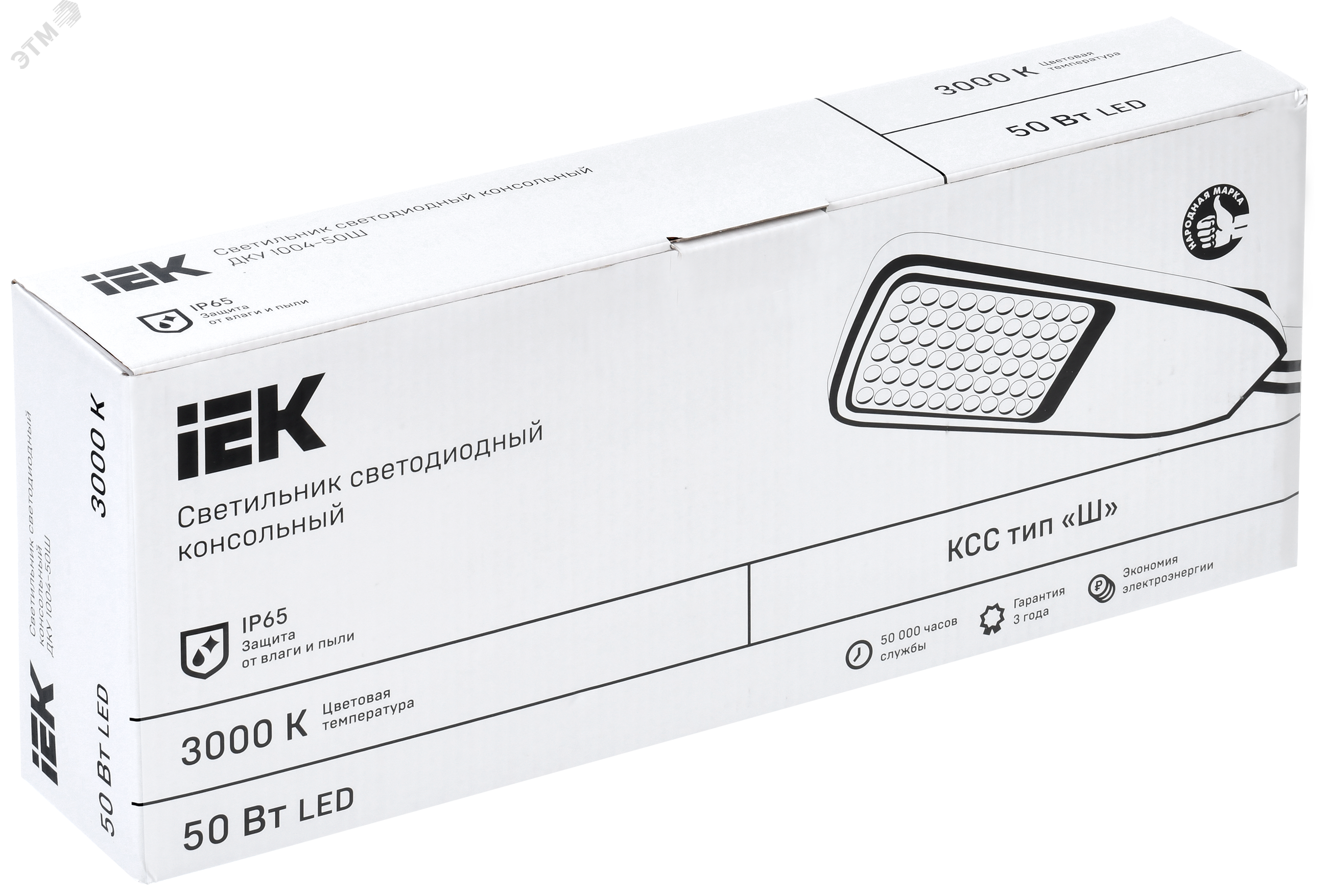 Фото товара Светильник LED ДКУ 1004-50Ш 3000К IP65 серый LDKU1-1004-050-3000-K03