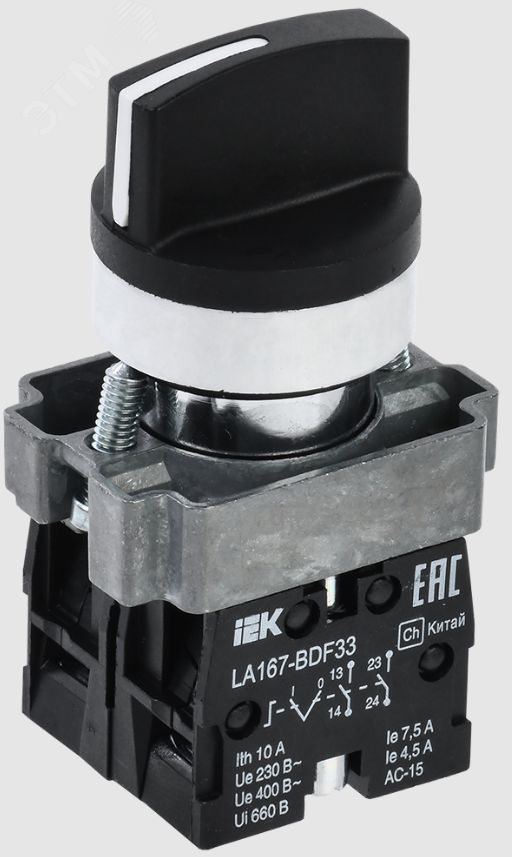 Переключатель LA167-BDF33 3 полож. 2з черный BSW20-BDF33-4-24-67-3-K02