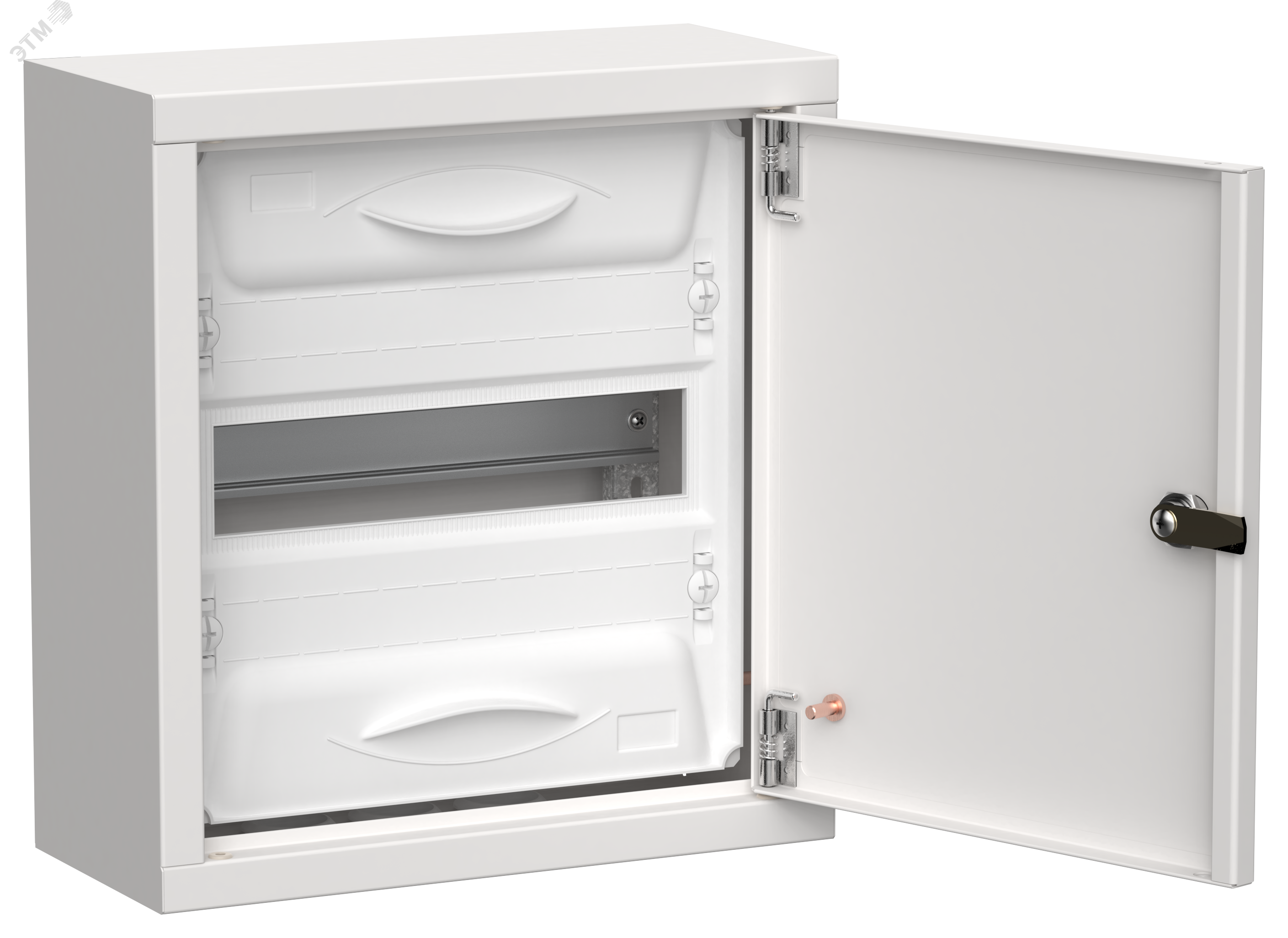 Фото товара TITAN 5 Корпус металлический ЩРн-12 (1х12) 335х310х140мм IP31 белый (одна дверь) IEK TI5-50-N-012-31