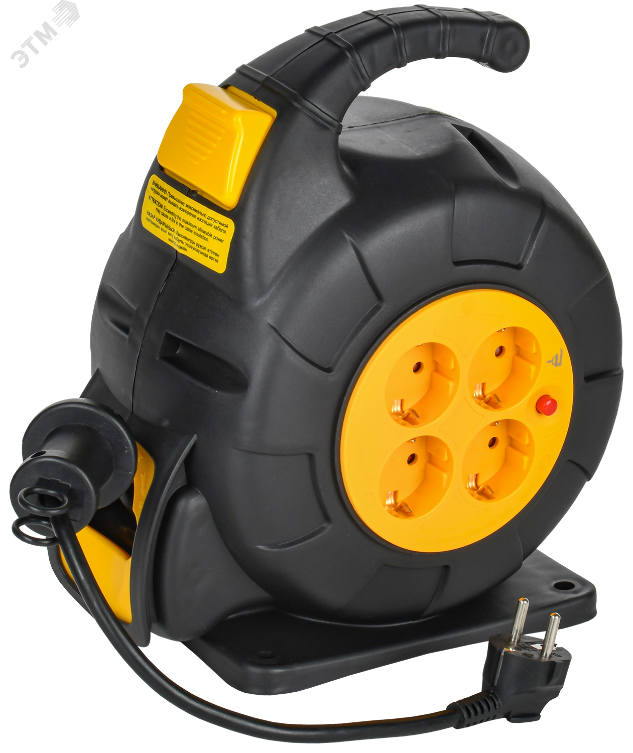 Удлинитель на катушке TWIST 4х10м с заземл. автосмотка 16А IP20 ПВС 3х1.5 TW-KP27-16-04-10