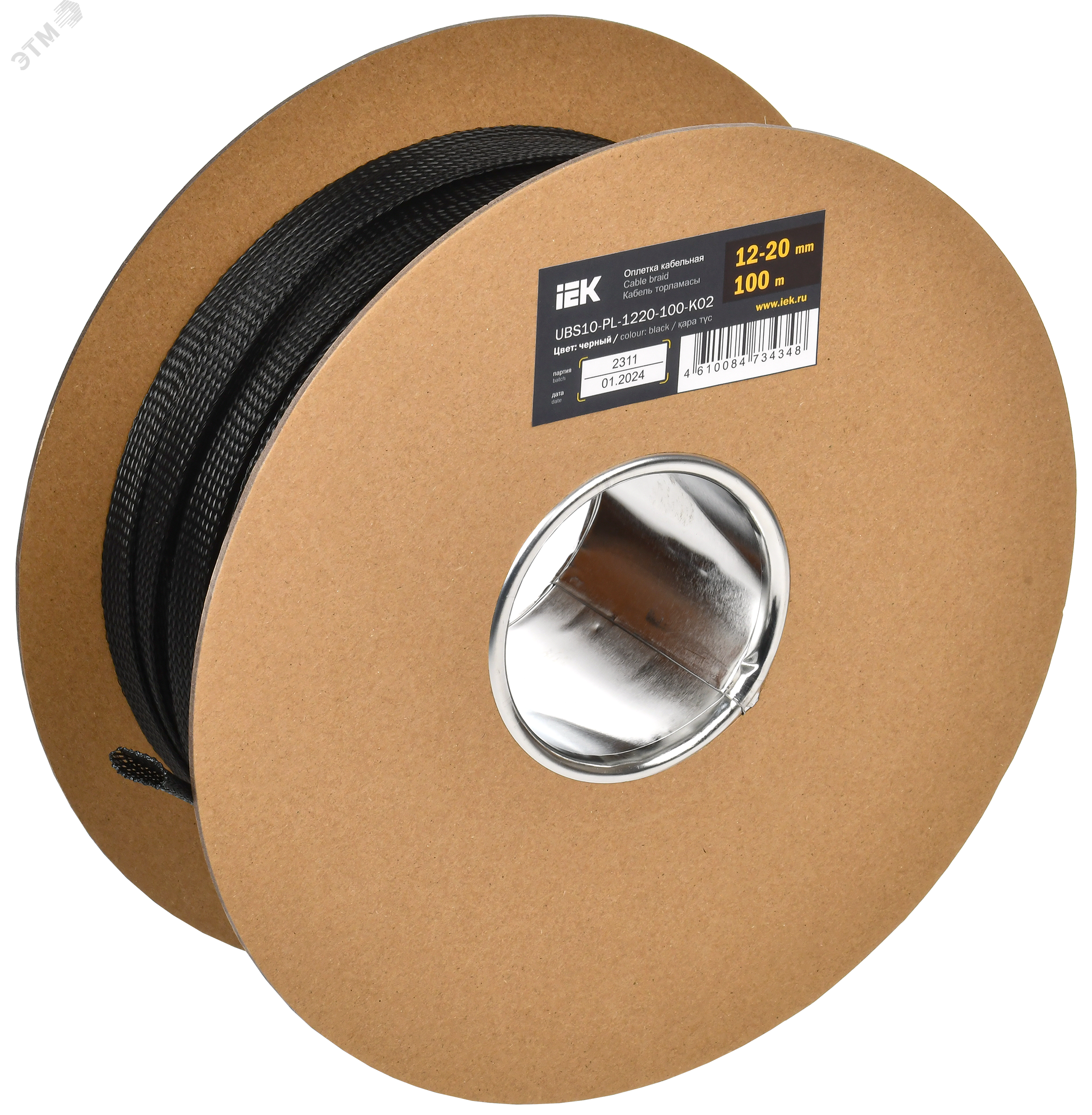 Оплетка кабельная 12-20мм полиэстер 100м черная IEK UBS10-PL-1220-100-K02