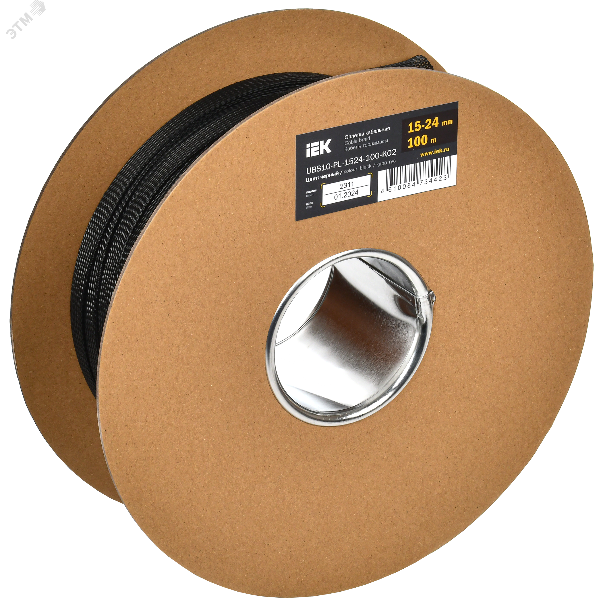 Оплетка кабельная 15-24мм полиэстер 100м черная IEK UBS10-PL-1524-100-K02