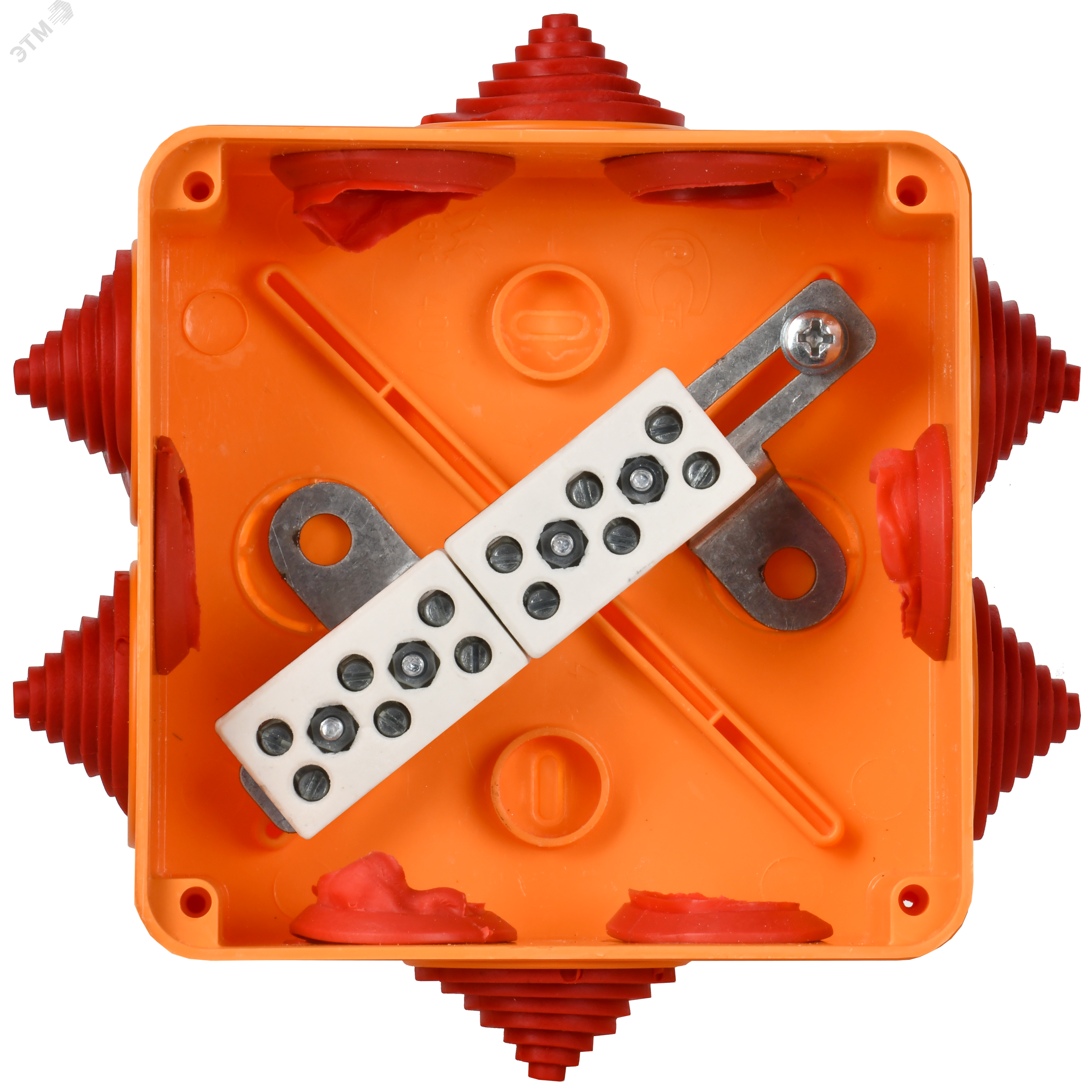 Коробка расп. огн. ПС 100х100х50мм 6P 4мм2 IP55 6 вв. UKF30-100-100-050-6-4-09