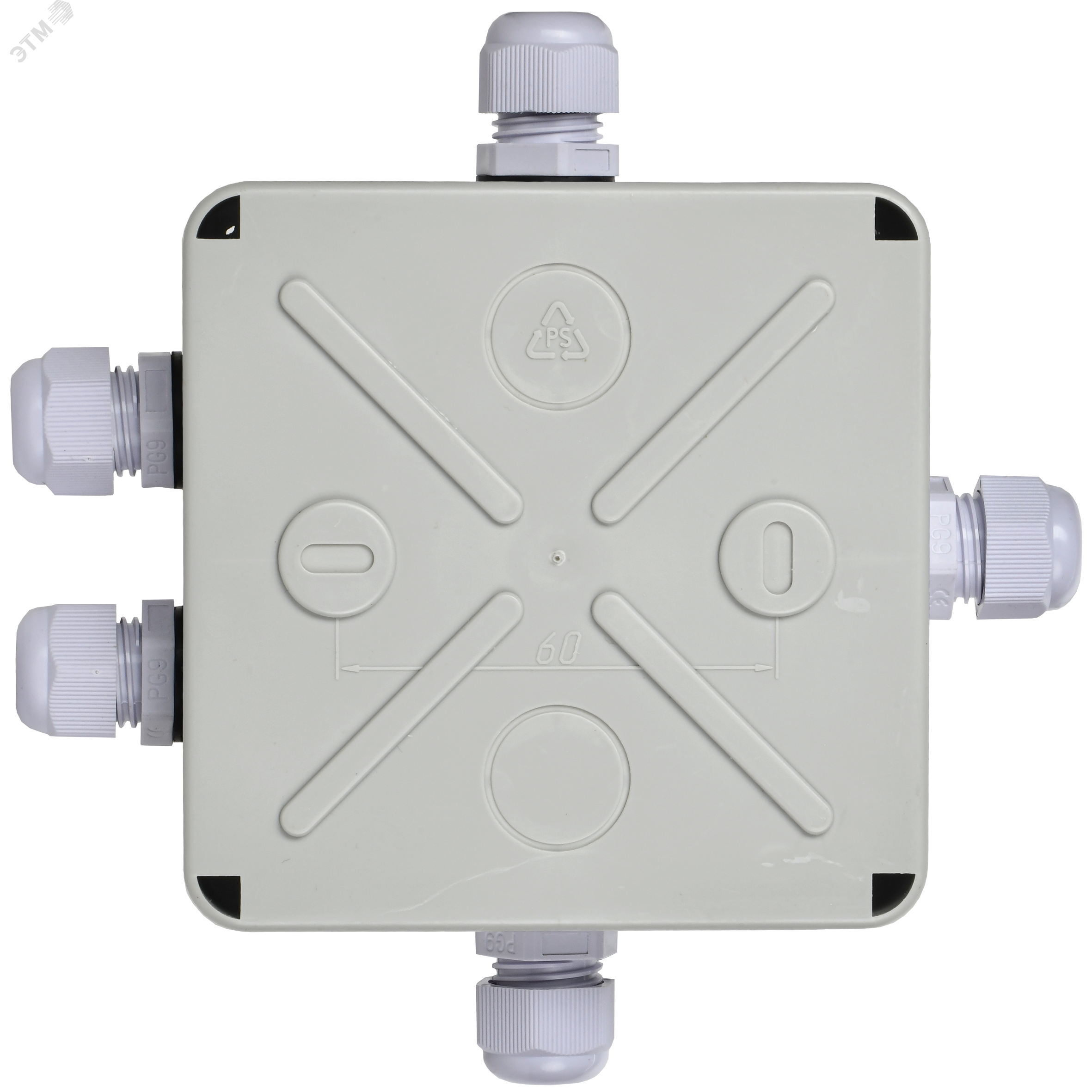 Коробка расп. КМ41330 о/п 100х100х50мм PG9 IP55 7035 UKO10-100-100-050-K51-55