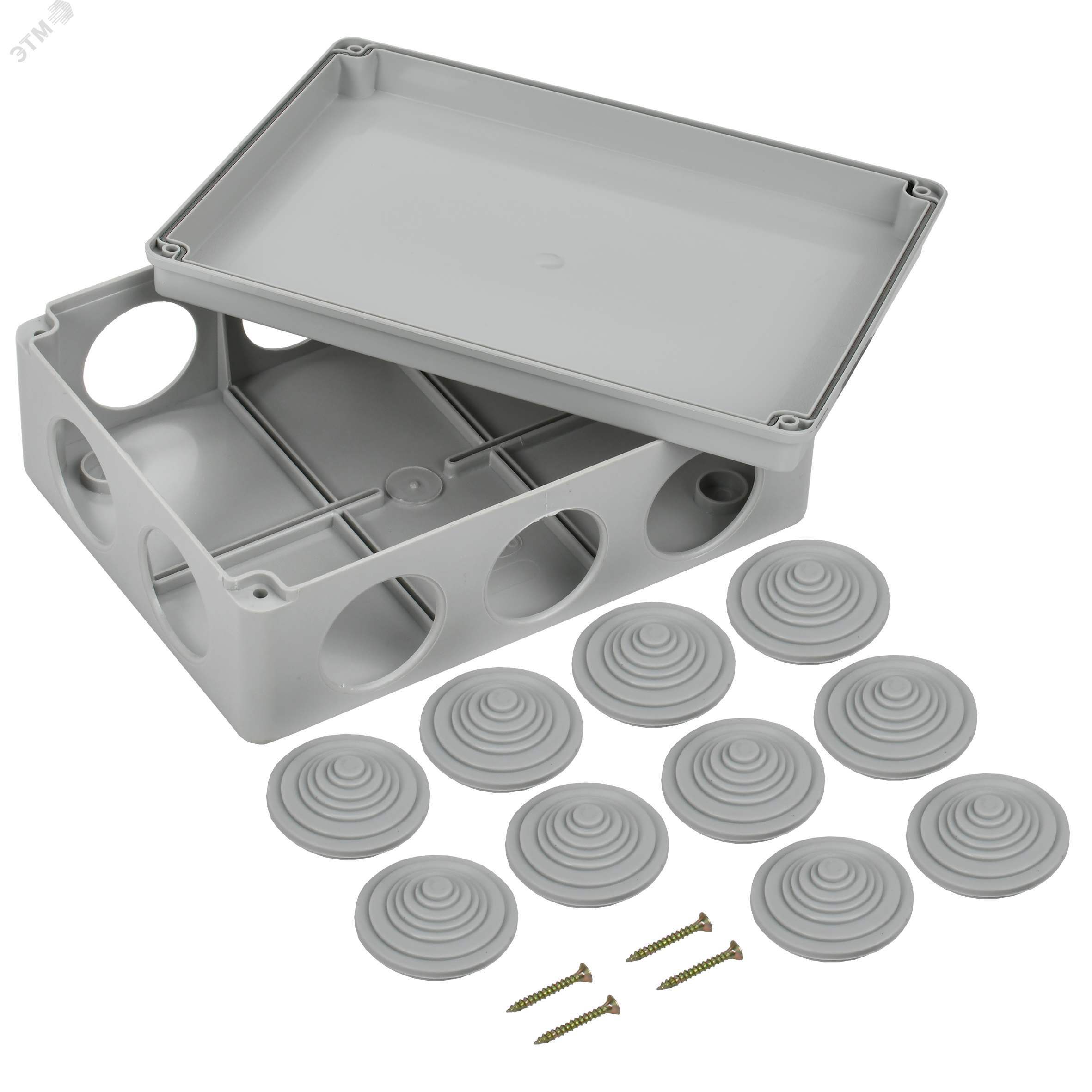 Коробка распаячная ОП 190х140х70 IP55 КМ41244 RAL7035 (10 гермовводов) UKO11-190-140-070-K41-55