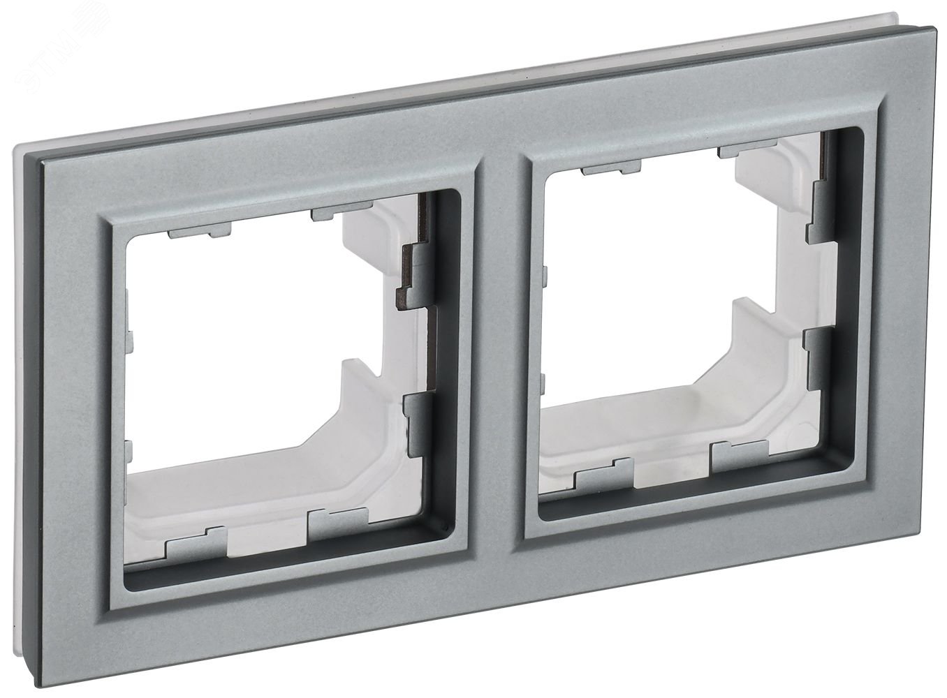 BRITE Рамка 2-мест. IP44 РУ-2-БрС-44 сталь BR-M22-44-K46