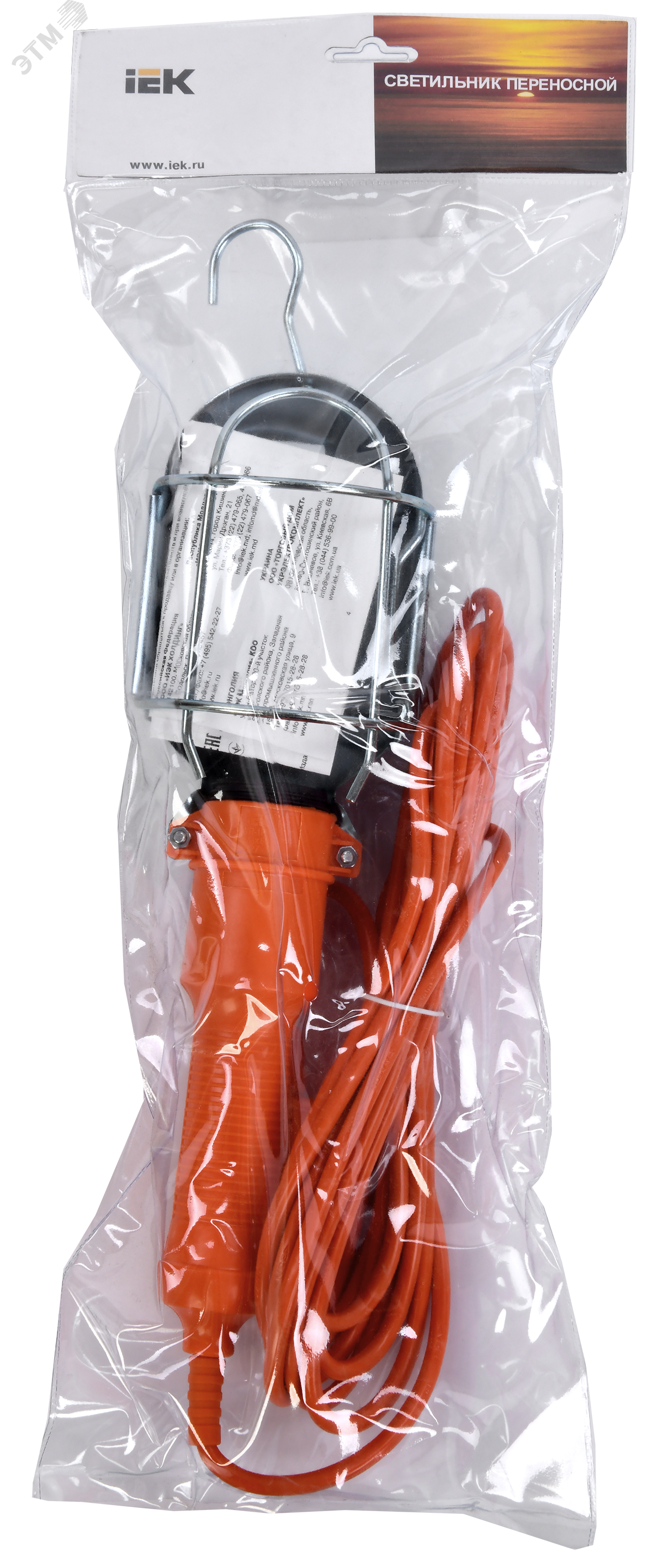 Светильник переносной УП-1P пл. вил. с выкл. 2Р 5м WSP20-05-K09