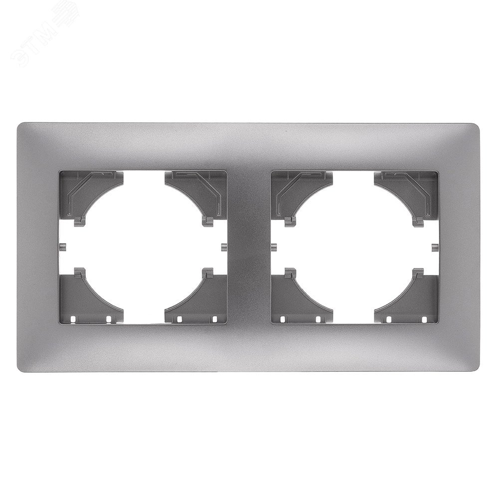 Рамка 2-м Bravo серебр. С1020-004