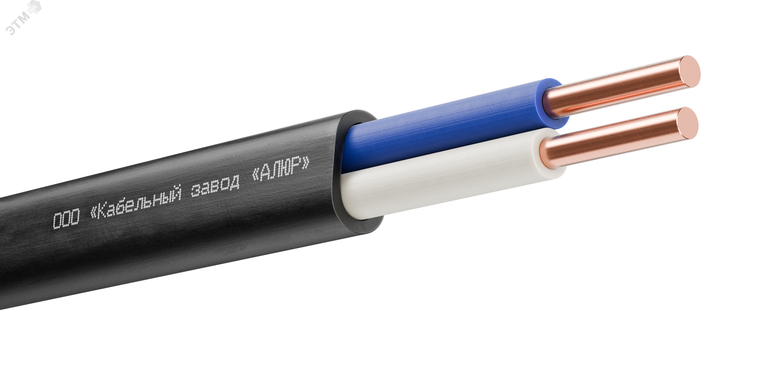 Кабель силовой ВВГ-Пнг(А)-LS 2х4 (N)-0.660 плоский однопроволочный 00-00006237