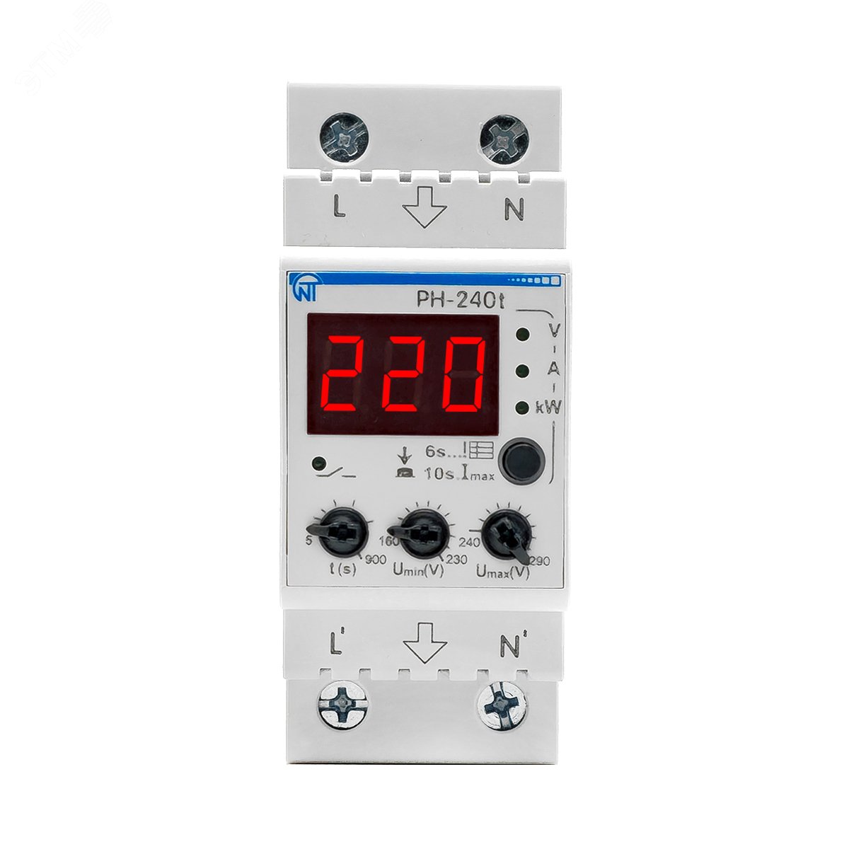 Реле напряжения РН-240Т 40А с термозащитой, ограничение тока, ( 2 DIN) 3425600240т