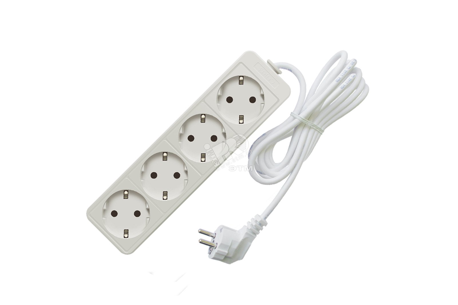 Удлинитель бытовой ТМ Союз 2200 Вт с заземлением 4 гнезда ПВС 1,5м 481S-9401