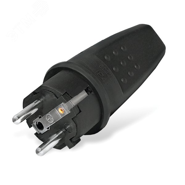 Вилка прямая c/з каучук 16А 250В IP44 (еврослот) 602227