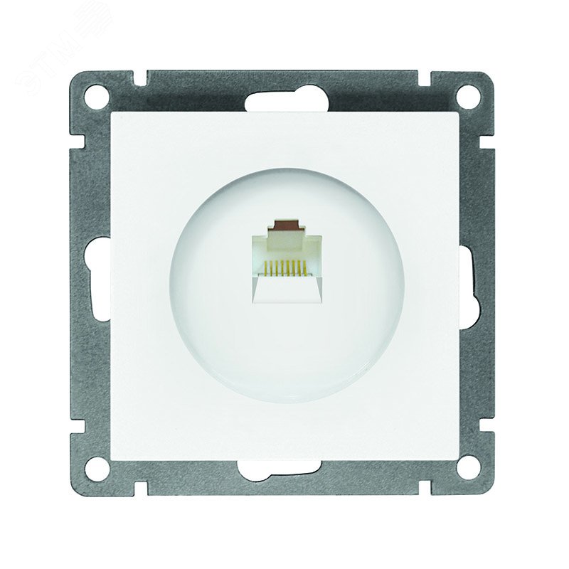 Розетка компьютерная одноместная UNIVersal серия Афина, с/у, 1А, RJ45, белая (еврослот), механизм A0051