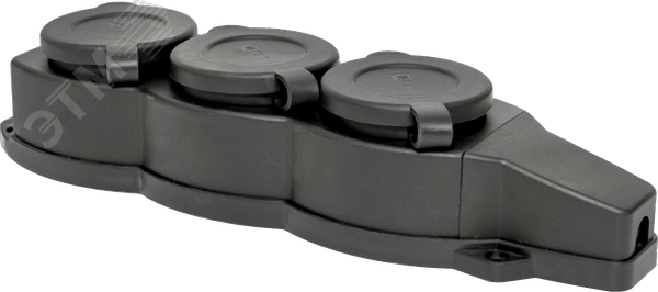 Колодка 3-м 16А IP44 2P+PE 230В с защ. крышками каучук RPS-015-16-230-44