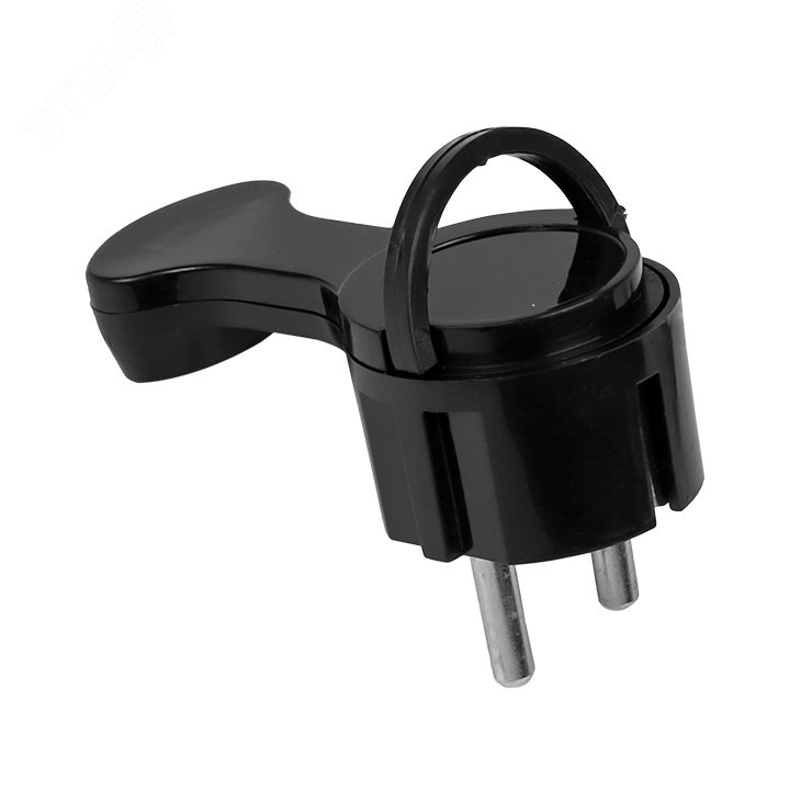 Вилка угловая плоская с/з черная "СТЕЛС" 16А 250В PRO AVYF16-30-r