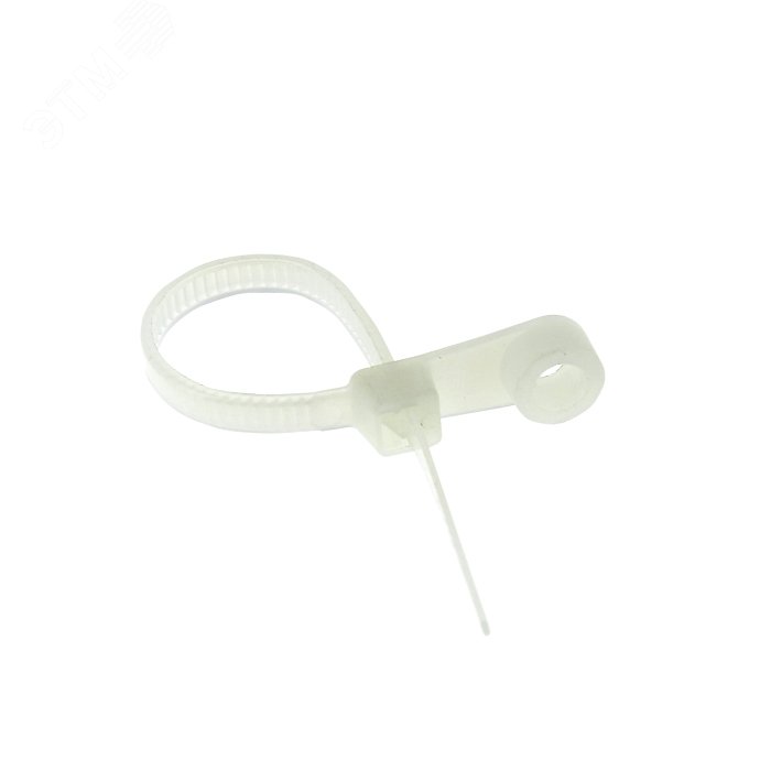 Хомут кабельный 3.6х200 нейл. бел. с отверстием для крепления (уп.100шт) plc-c-o-3.6x200