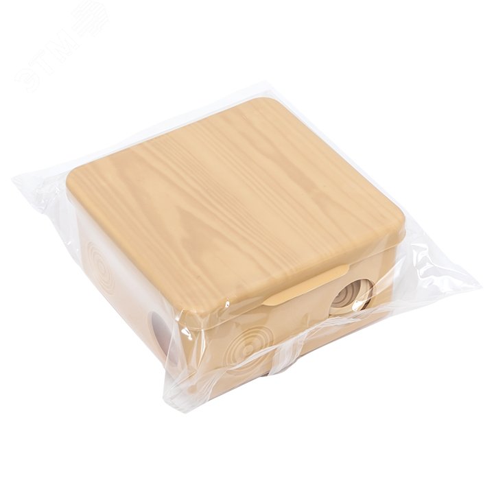 Коробка распределительная КМР-030-014 с крышкой (100х100х55), 8 мембранных вводов светлое дерево IP54 PROxima plc-kmr-030-014-s