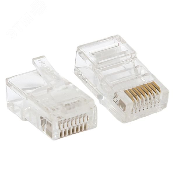 Фото товара Коннектор RJ-45 TERACOM неэкранированный 8P8C Cat.5E универсальный (упак.50шт)