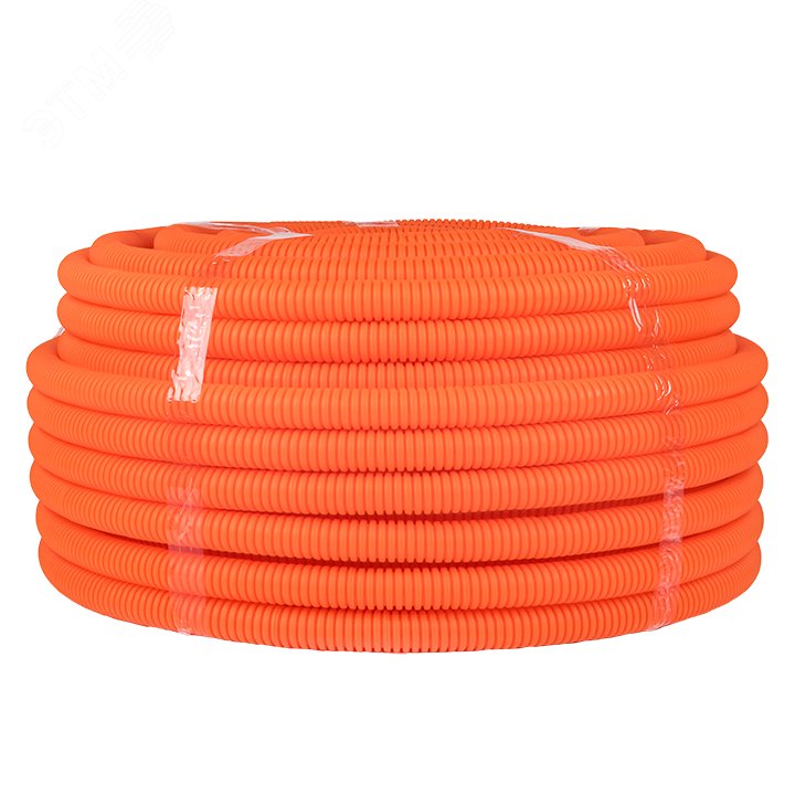 Труба гофр. ПНД с протяжкой d25 мм (75 м) оранжевая Plast tpnd-25-o