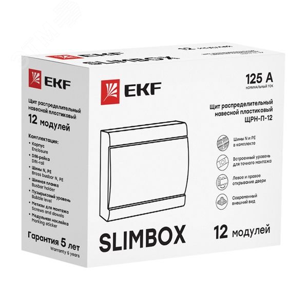 Щит ЩРН-П-12 "SlimBox" IP41 бел. дверца PROxima sb-n-12w