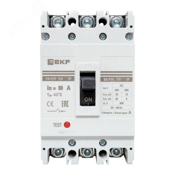 Выключатель автоматический 3п 100/80А 35кА ВА-99М PROxima mccb99-100-80m
