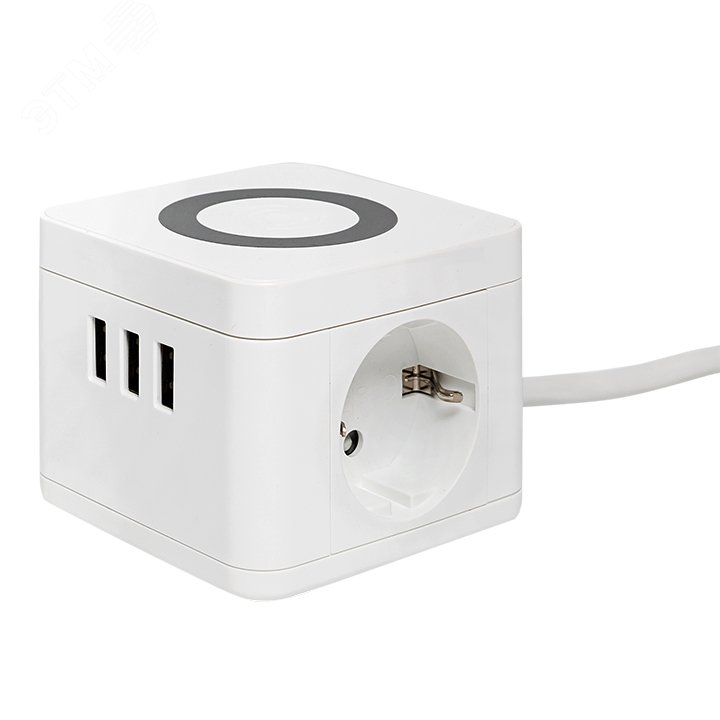 Удлинитель "Куб" 2х1.3м 3USB 2.4А+зарядное устройство 1кв.мм UBA-CUB-3-WC