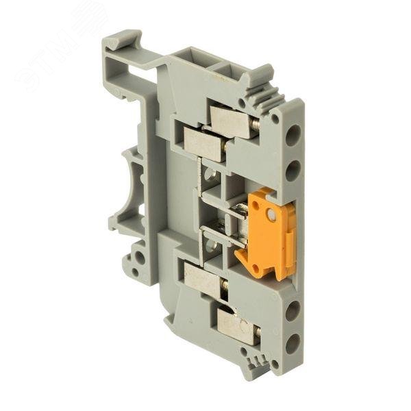 Фото товара Клемма винтовая JXB-2-4/35K с ножевым размыкателем 4 вывода серая plc-jxb-2-4/35K-gy